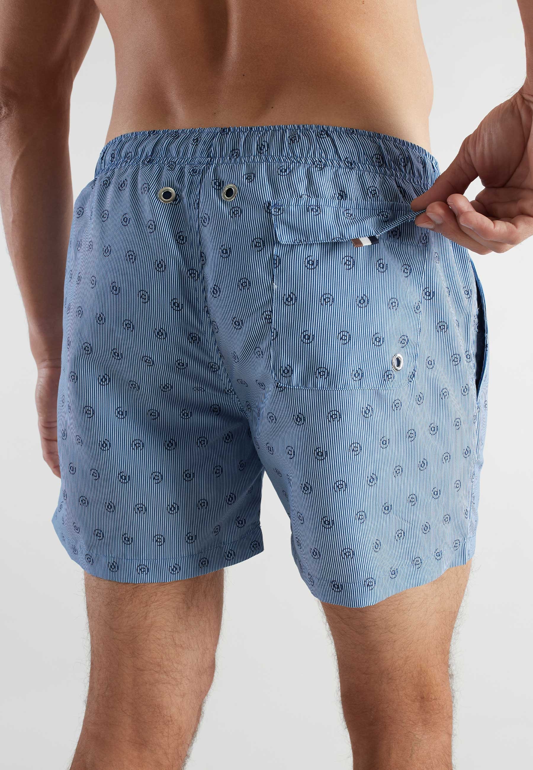 bugatti Badeshorts mit Logodruck, gestreift, mit Kordelzug, bequem