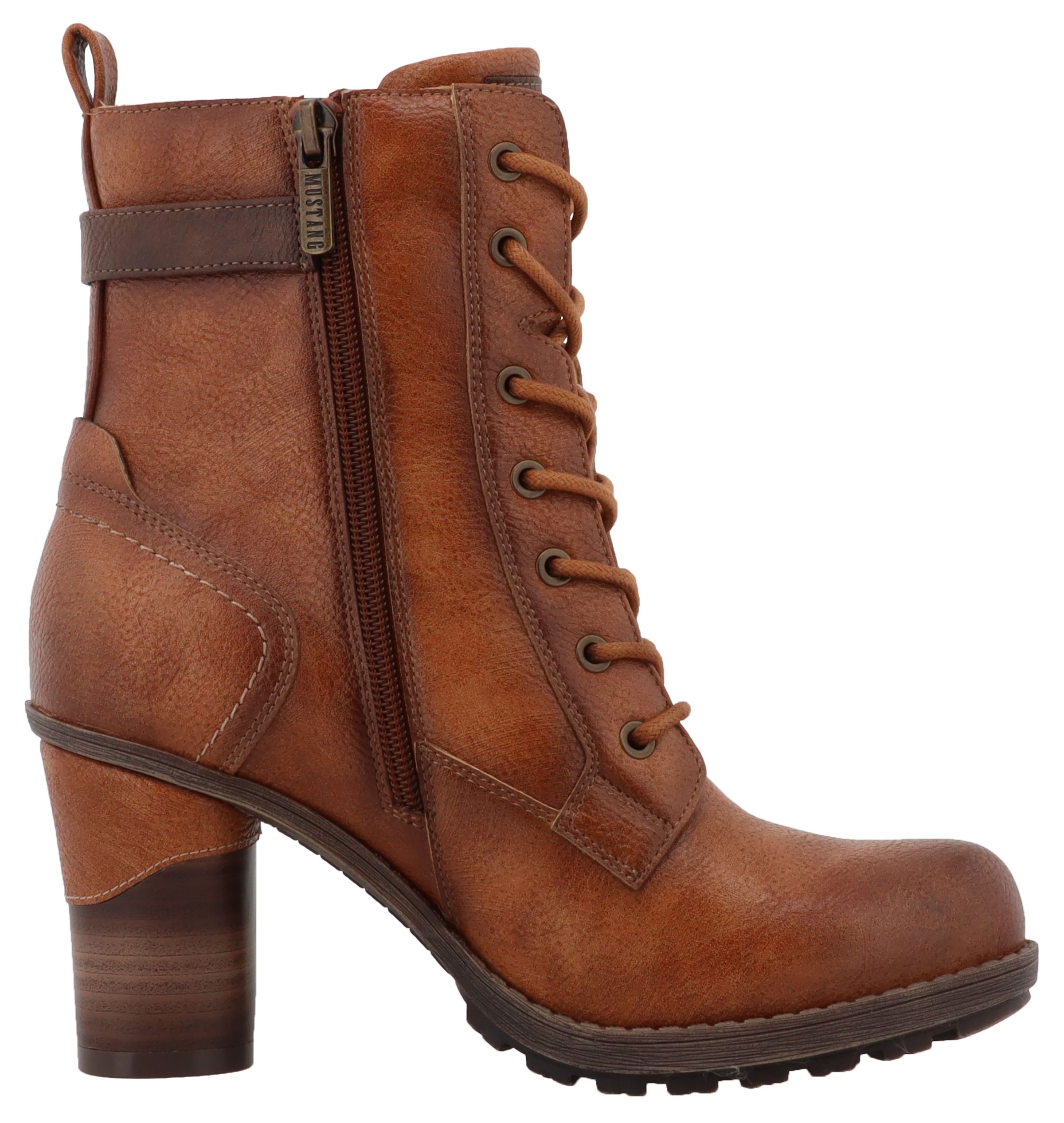 Mustang Shoes Winterstiefelette »Palma«, Schnürstiefelette, Winterboots mit modischem Absatz