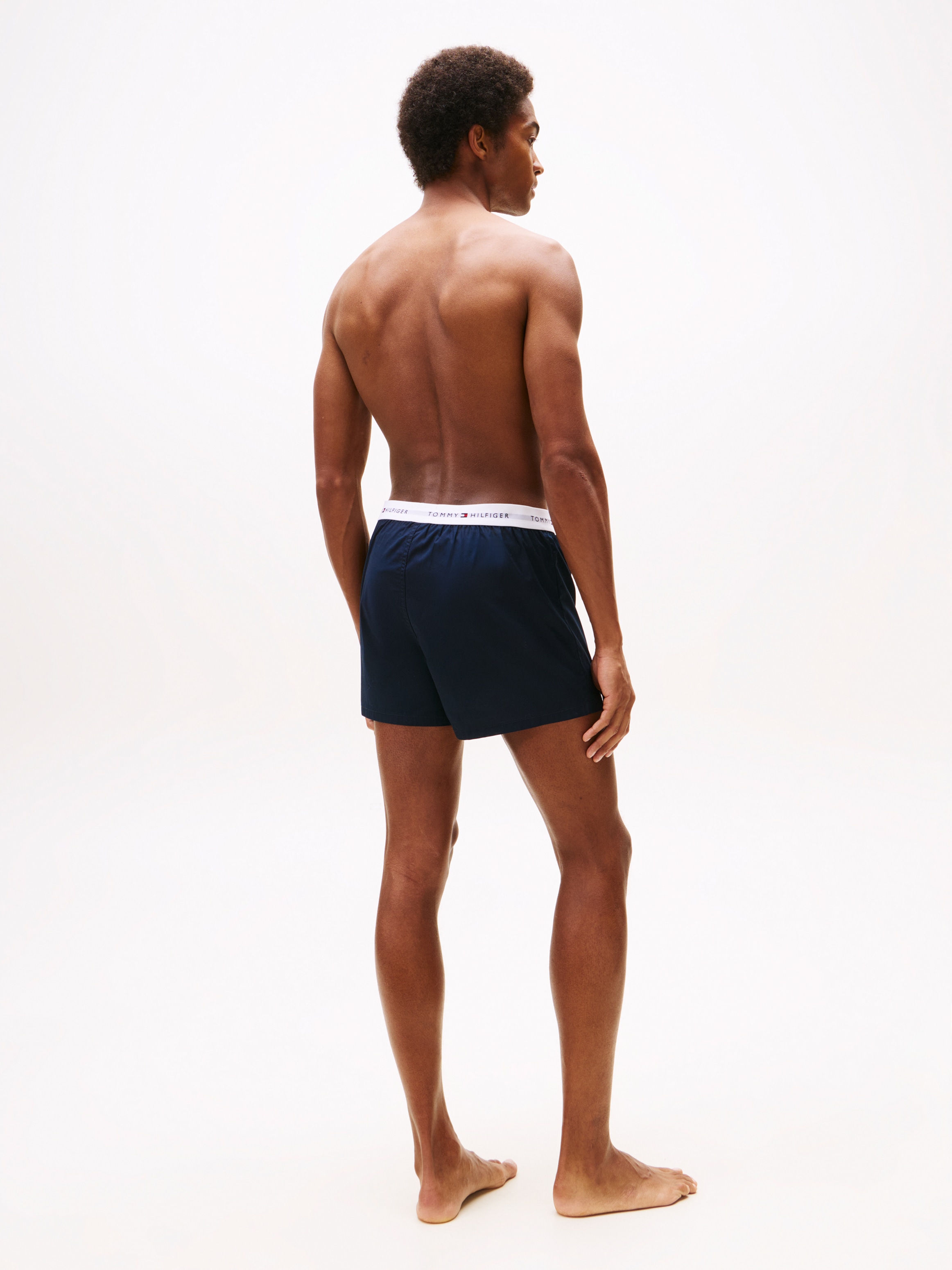 Tommy Hilfiger Underwear Webboxer »2P WOVEN BOXER«, (Packung, 2 St., 2er), mit Logobund