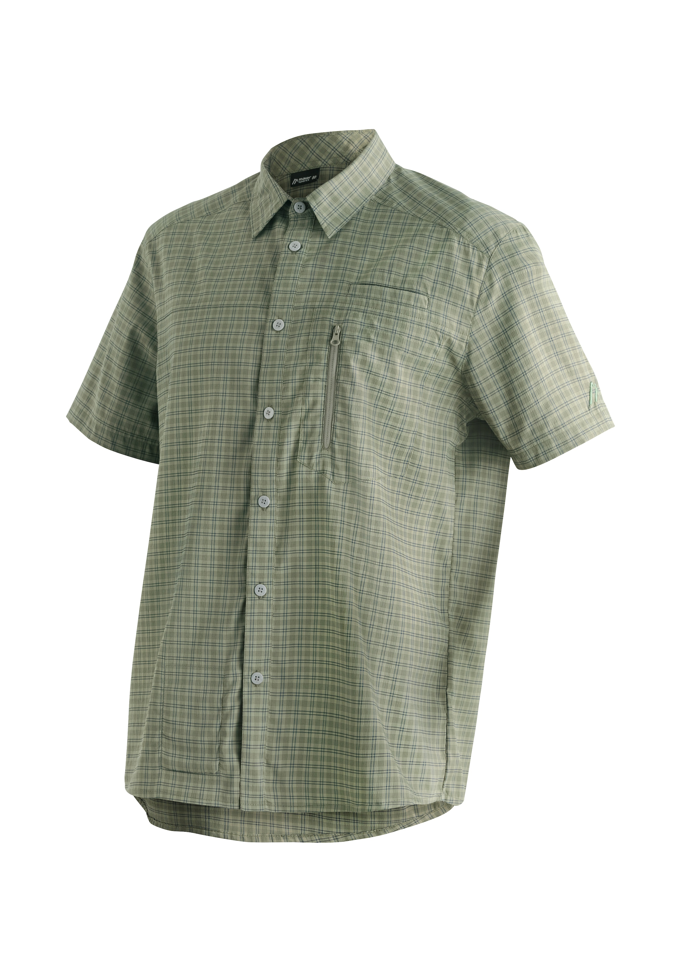 Maier Sports Funktionshemd »Mats S/S« Herren Hemd kurzarm, karriertes Freizeithemd, Kurzarmhemd, Regular Fit