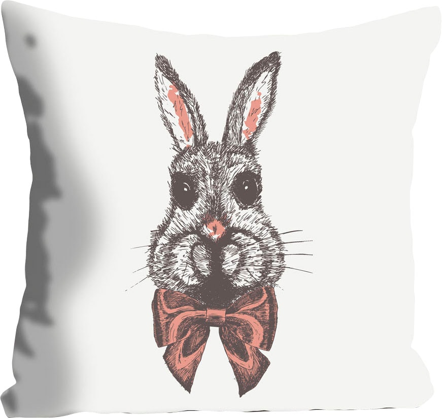 queence Dekokissen »Birger« mit einem Hasen mit Fliege