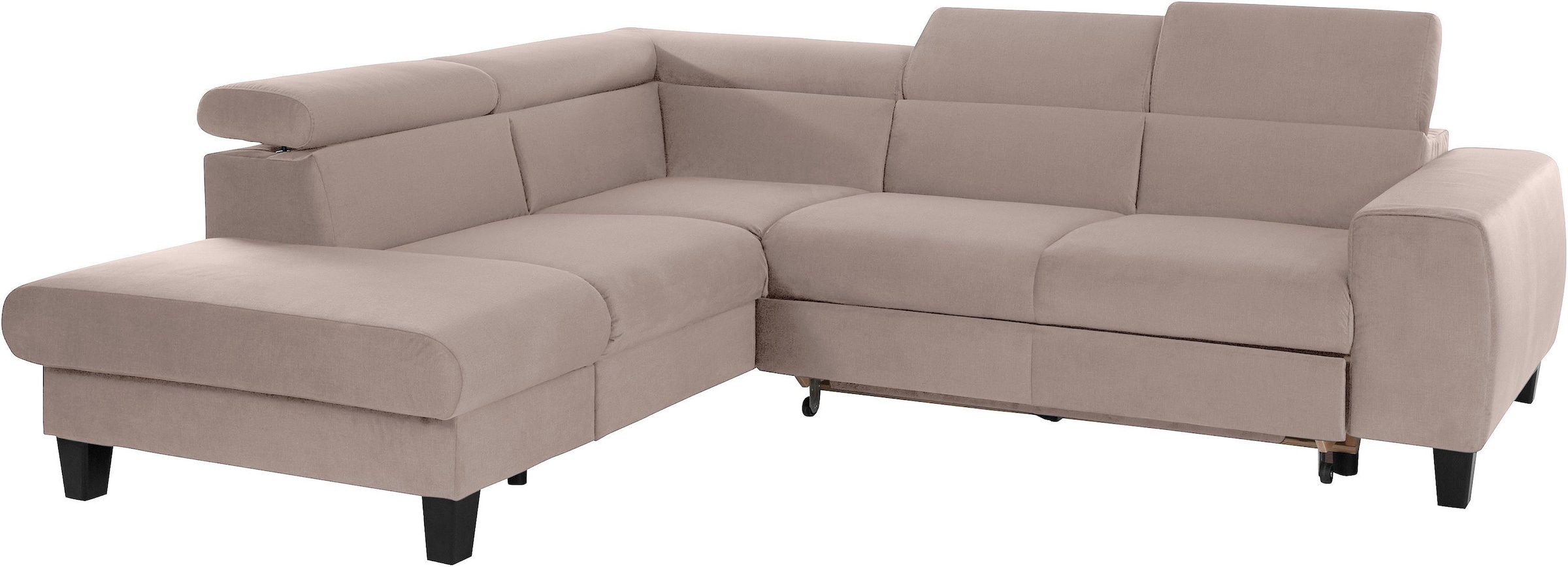 COTTA Polstergarnitur »Morven L-Form«, (Set), Set bestehend aus: Ecksofa mit Kopfteilverstellung & Hocker