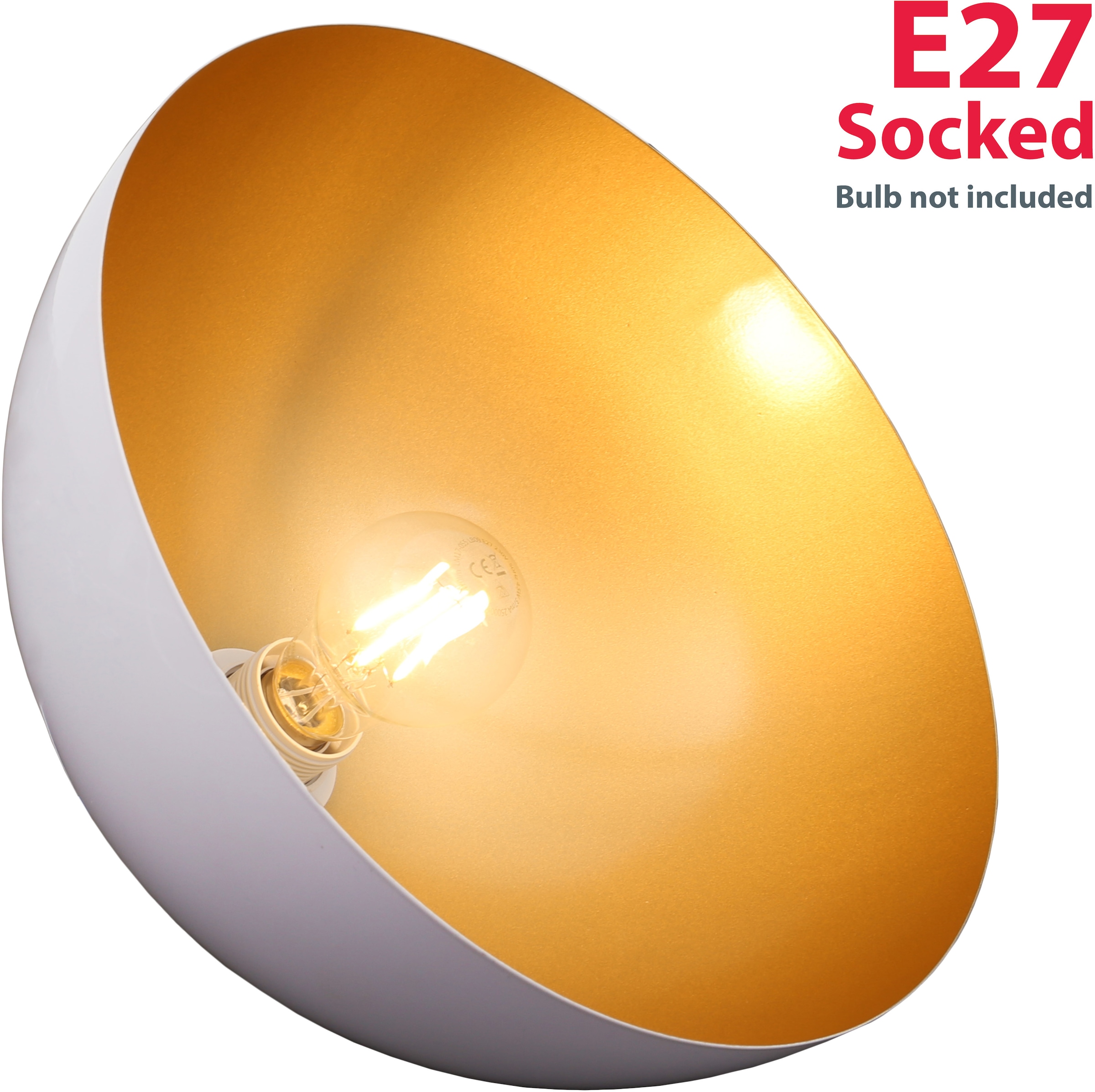 B.K.Licht Pendelleuchte »Auriga«, 2 flammig-flammig, Design Hängelampe Hängeleuchte weiß-gold Wohnzimmer Esszimmer E27