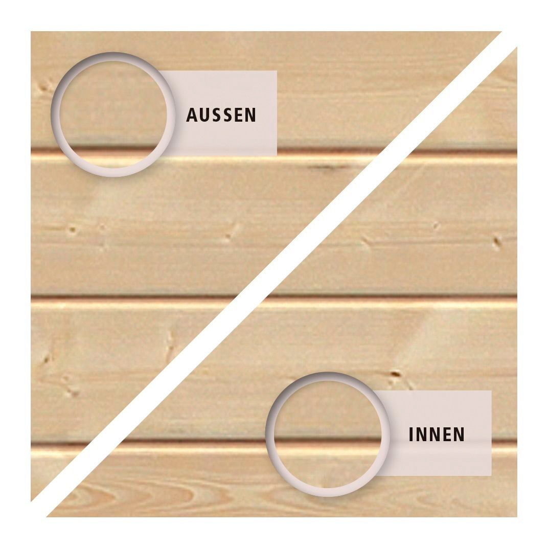 Karibu Achteckpool »PORTO Set D ØxH: 358x124 cm inkl. Zubehör« mit Technikraum unter dem Sonnendeck