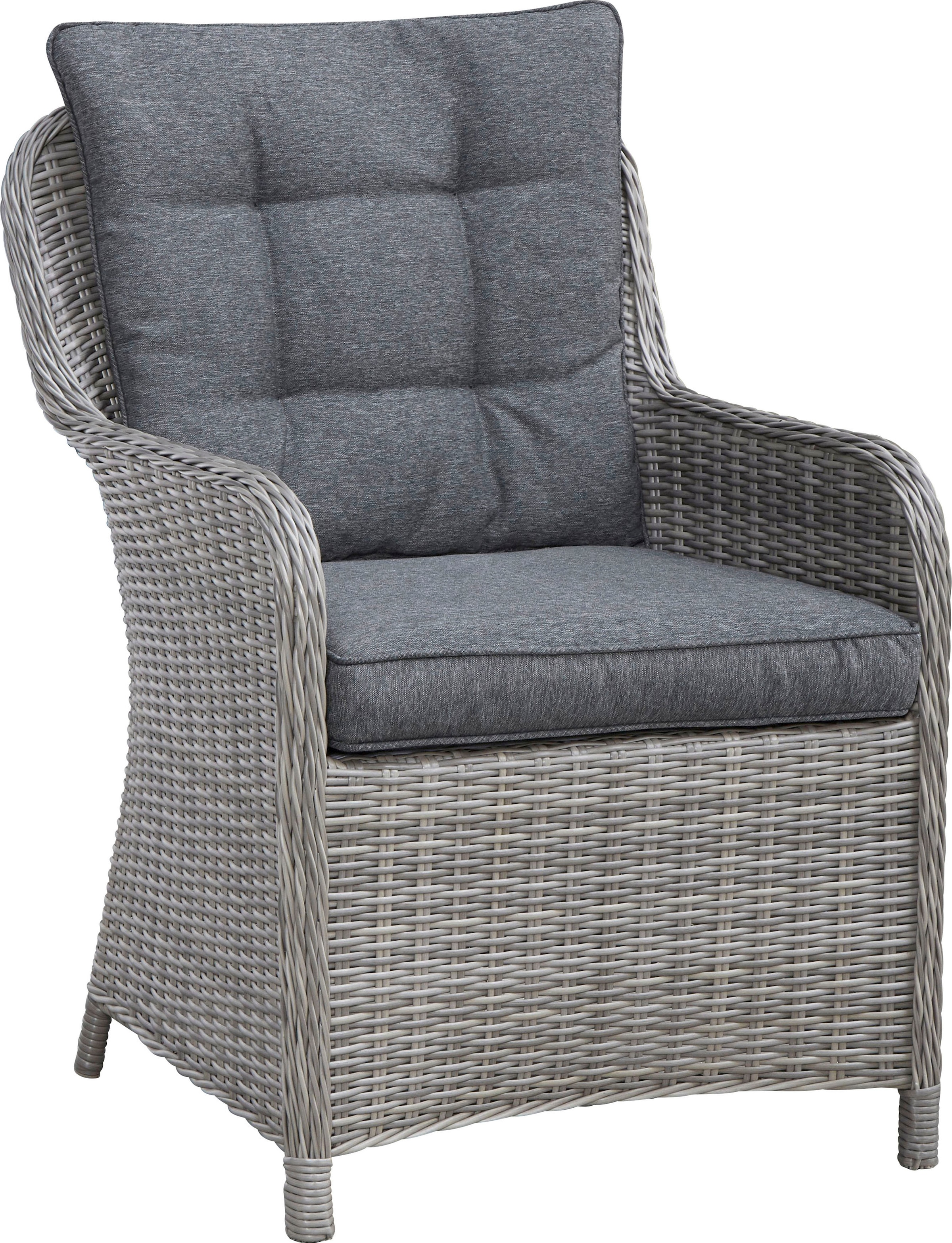 KONIFERA Garten-Essgruppe »»Menorca««, (Set, 25 tlg., 8x Sessel, 1x Tisch 230,8x100x75 cm, inkl. Auflagen, Alu, Polyrattan), Polyrattan, Aluminium, Tischplatte aus 5mm starkem Sicherheitsglas