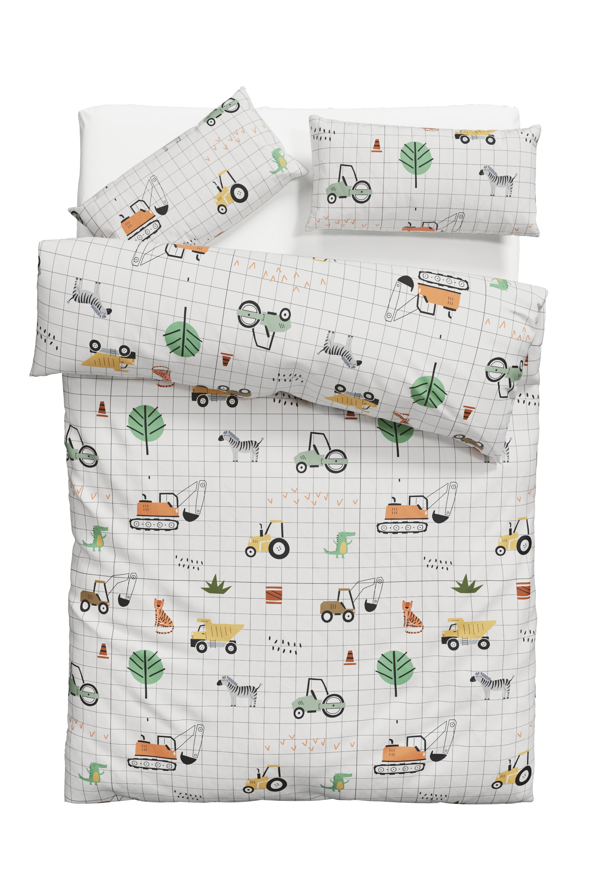Lüttenhütt Kinderbettwäsche »CUDDLEE«, in vielen Designs: Dino,Einhorn,Weltraum,Baustelle,Herz,Trecker,Safari