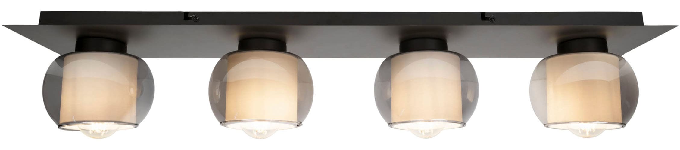 OTTO home Deckenleuchte »Tanissa« E27 1 Stk. eckig, 4 kugelförmige Rauchgla günstig online kaufen