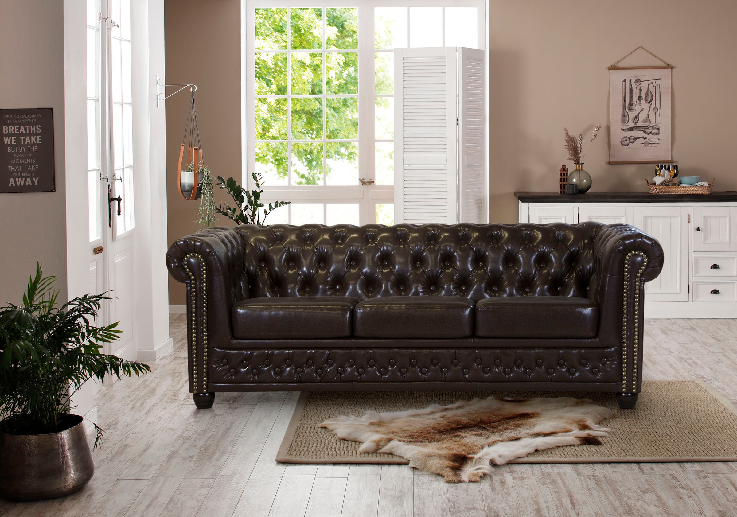 Home affaire Chesterfield-Sofa "Rysum", Chesterfield-Optik, in 2 Bezugsqual günstig online kaufen