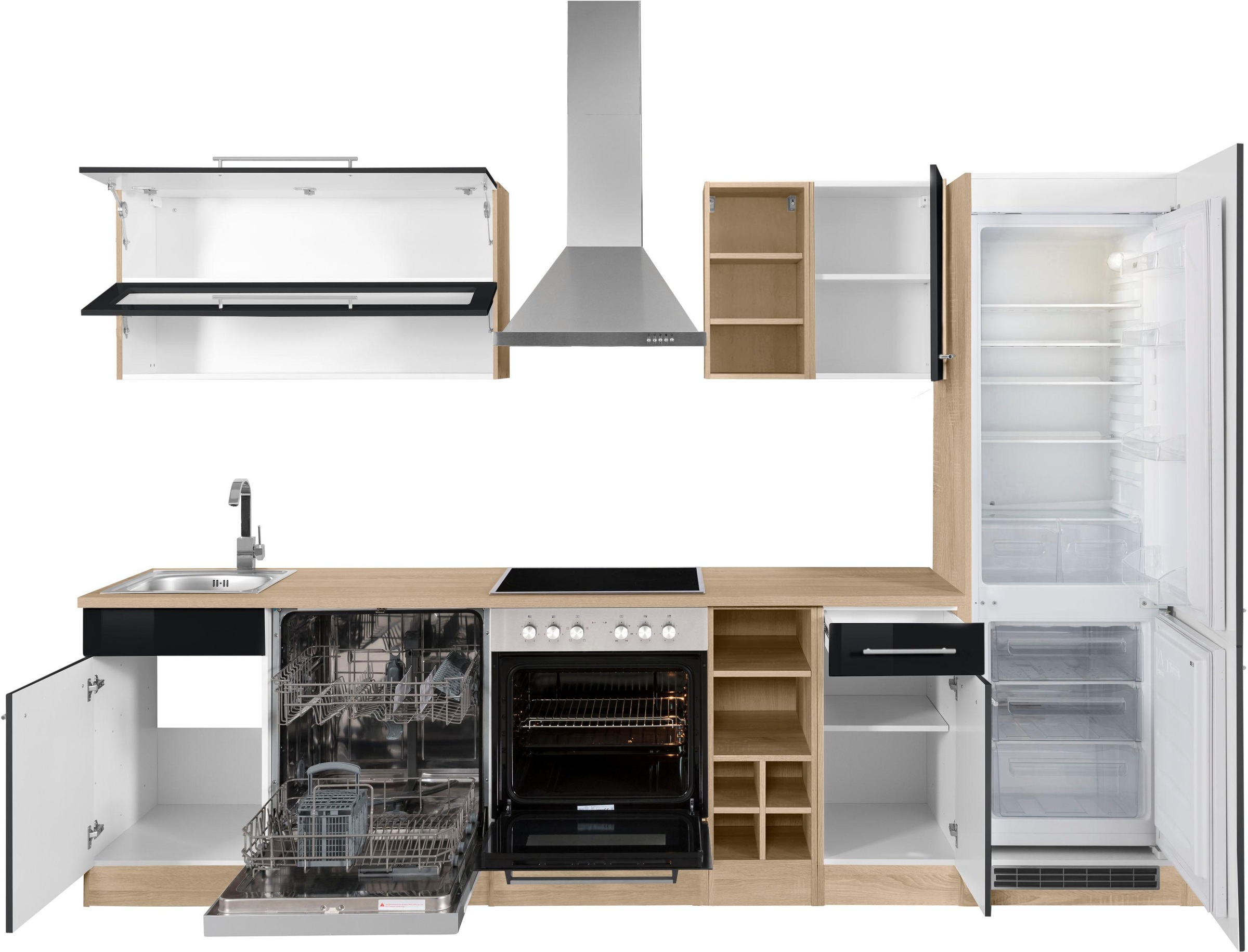 KOCHSTATION Küchenzeile »KS-Eton«, mit E-Geräten, Breite 300 cm