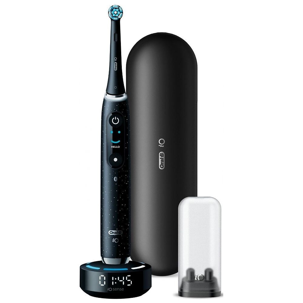 Oral-B Elektrische Zahnbürste »iO 10« 5 Stk. Aufsteckbürsten Magnet-Technologie, iOsense, 7 Putzmodi, Farbdisplay & Lade-Reiseetui