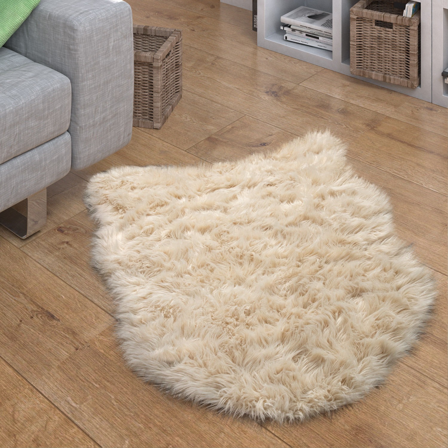 Paco Home Fellteppich »Playa 960«, fellförmig, 64 mm Höhe, Kunstfell, Floka günstig online kaufen