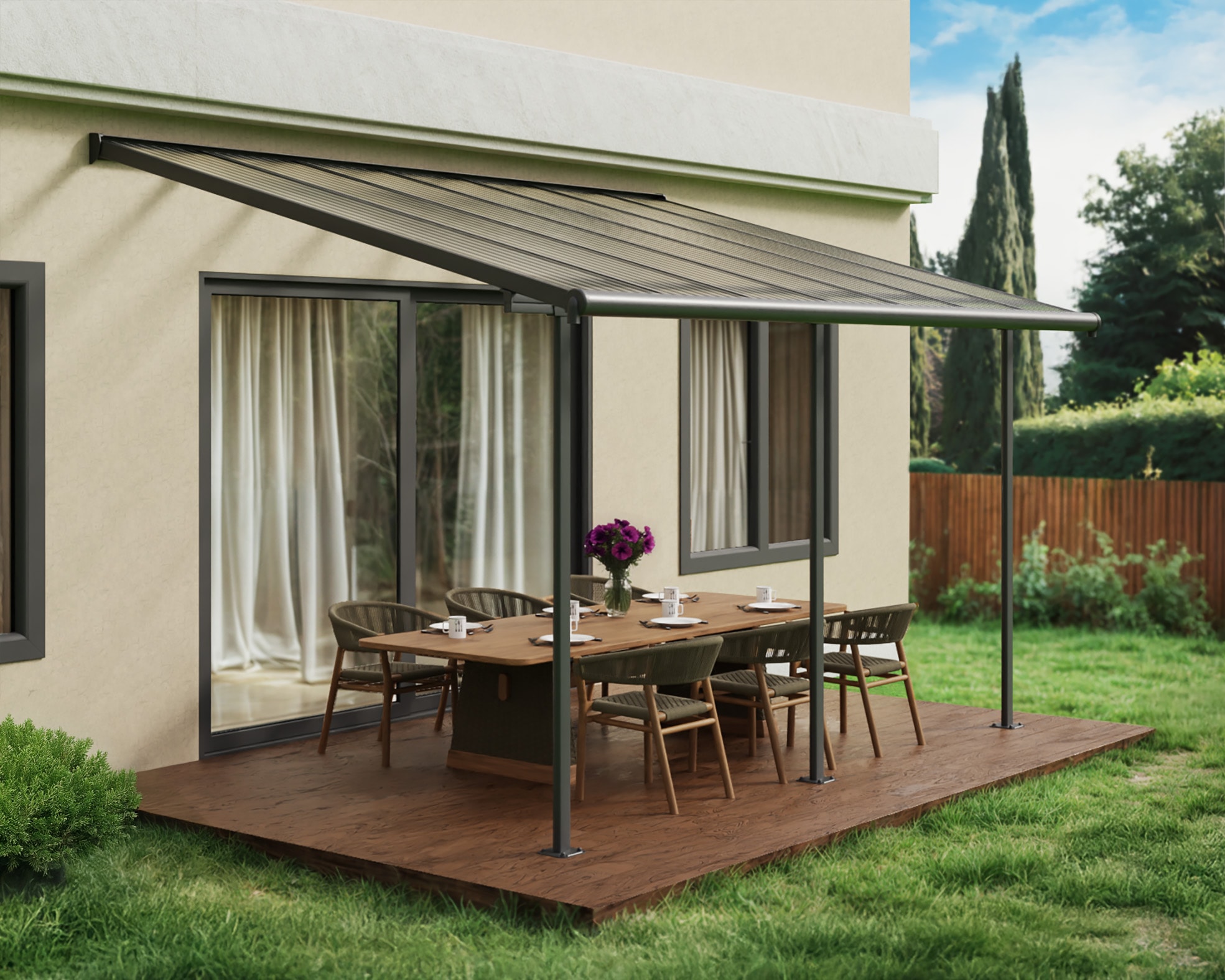 Palram - Canopia Terrassendach »Sierra Alu Terrassenüberdachung«, einfache DIY Montage