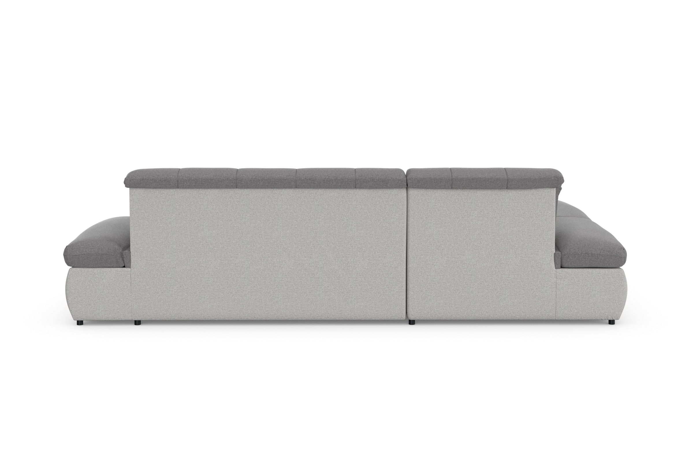 DOMO collection Ecksofa »Moric, L-Form, XXL-Sofa - Breite 300cm«, wahlweise mit Bettfunktion und Armteilverstellung, silber/grau