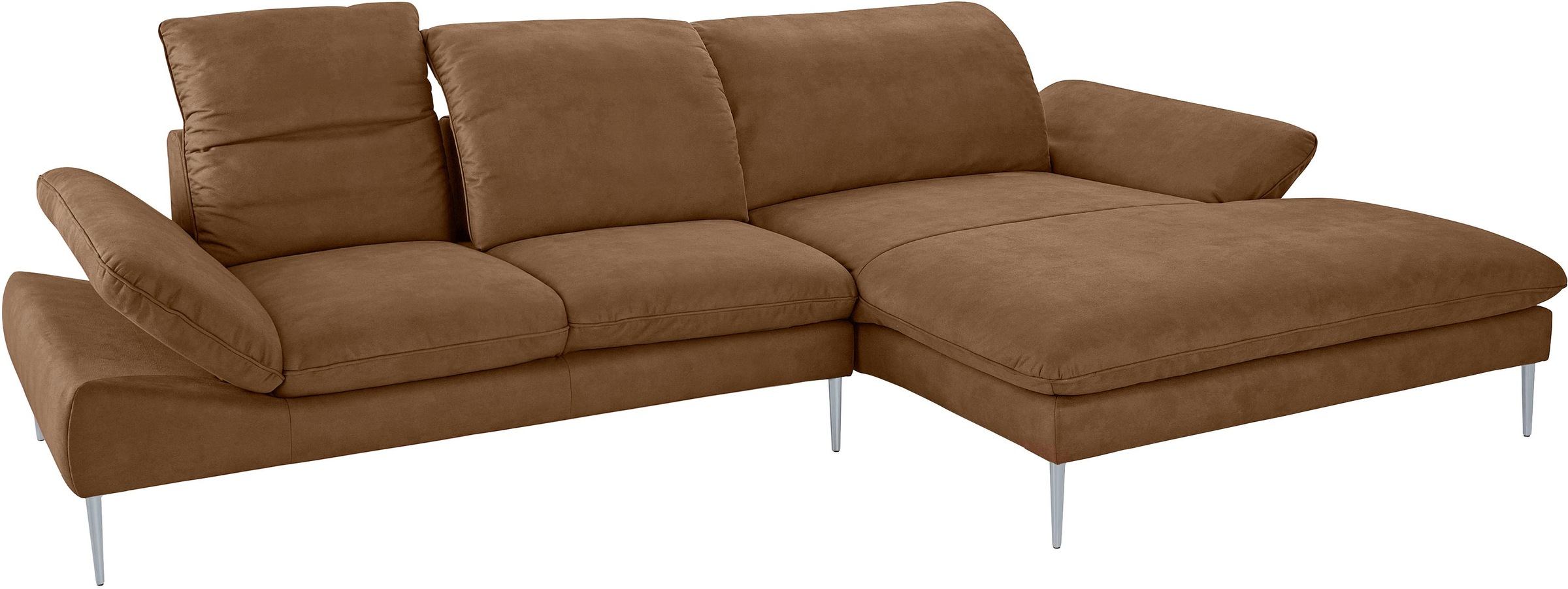 W.SCHILLIG Ecksofa »enjoy&MORE, Designsofa, bequem, zeitlos und elegant, L-Form«, mit Sitztiefenverstellung, Füße silber matt, Breite 340 cm