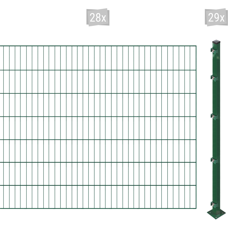 ARVOTEC Einstabmattenzaun »ESSENTIAL 140 zum Einbetonieren« Zaunhöhe 140 cm, Zaunlänge 2 - 60 m dunkelgrün