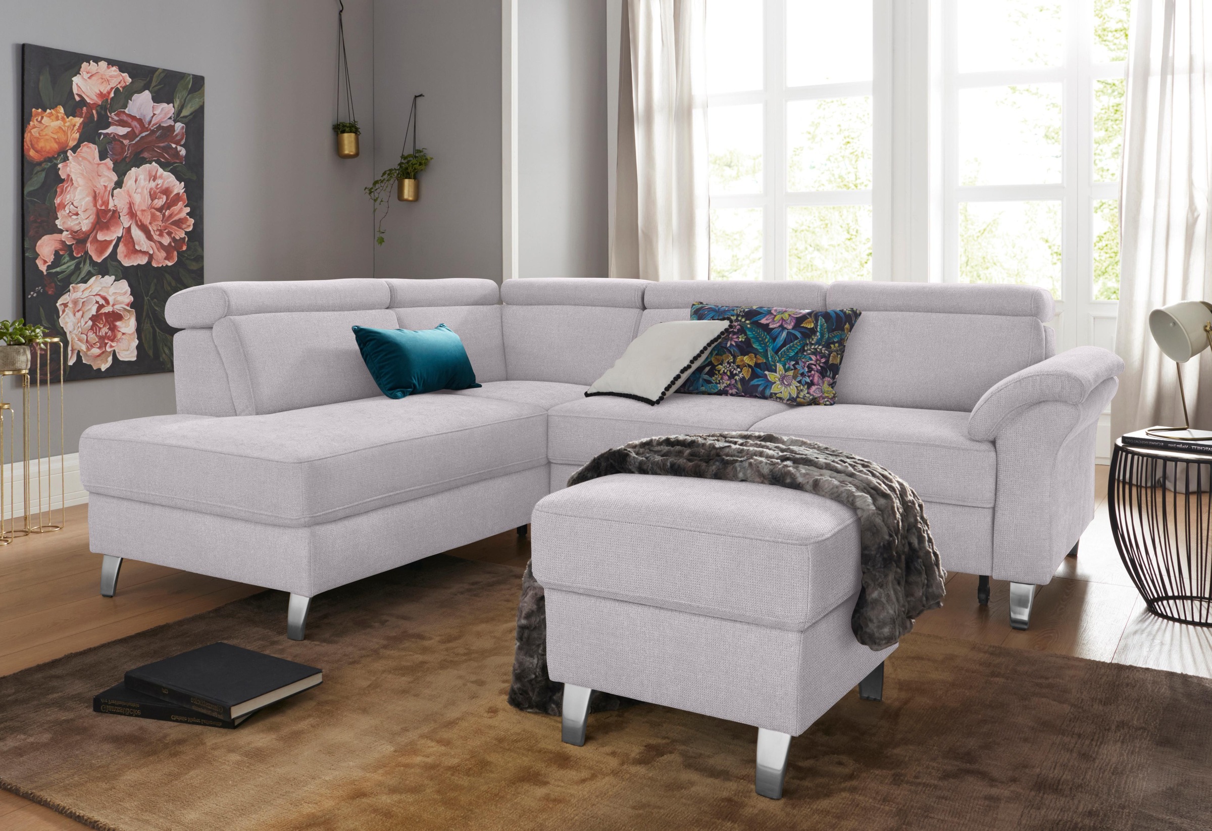 sit&more Ecksofa »Arngast L-Form« inklusive Kopfteilverstellung und Federke günstig online kaufen