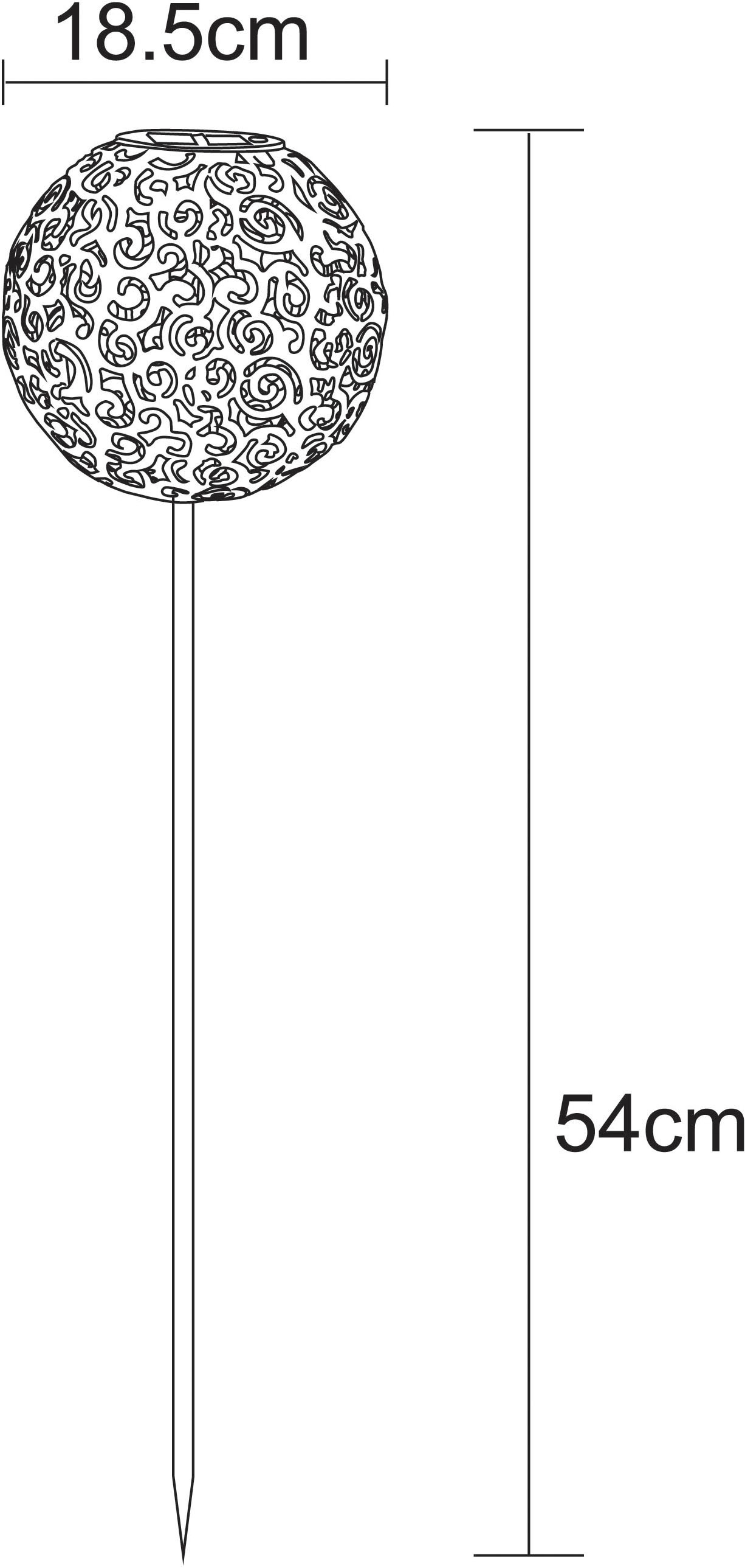 GLOBO LIGHTING LED Solarleuchte »SOLAR«, 1 flammig, Leuchtmittel LED-Modul | LED fest integriert, Solarlampe für Garten, Toller Lichteffekt, Solarkugel mit Erdspieß