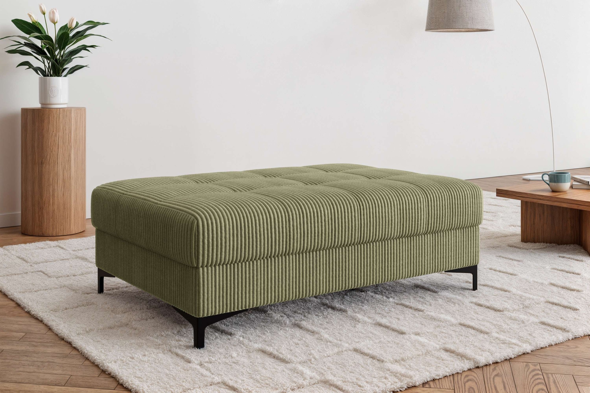 OTTO home Polsterhocker »LEEVKE Sitzhocker passend zum Sofa, Breite 115 cm« günstig online kaufen