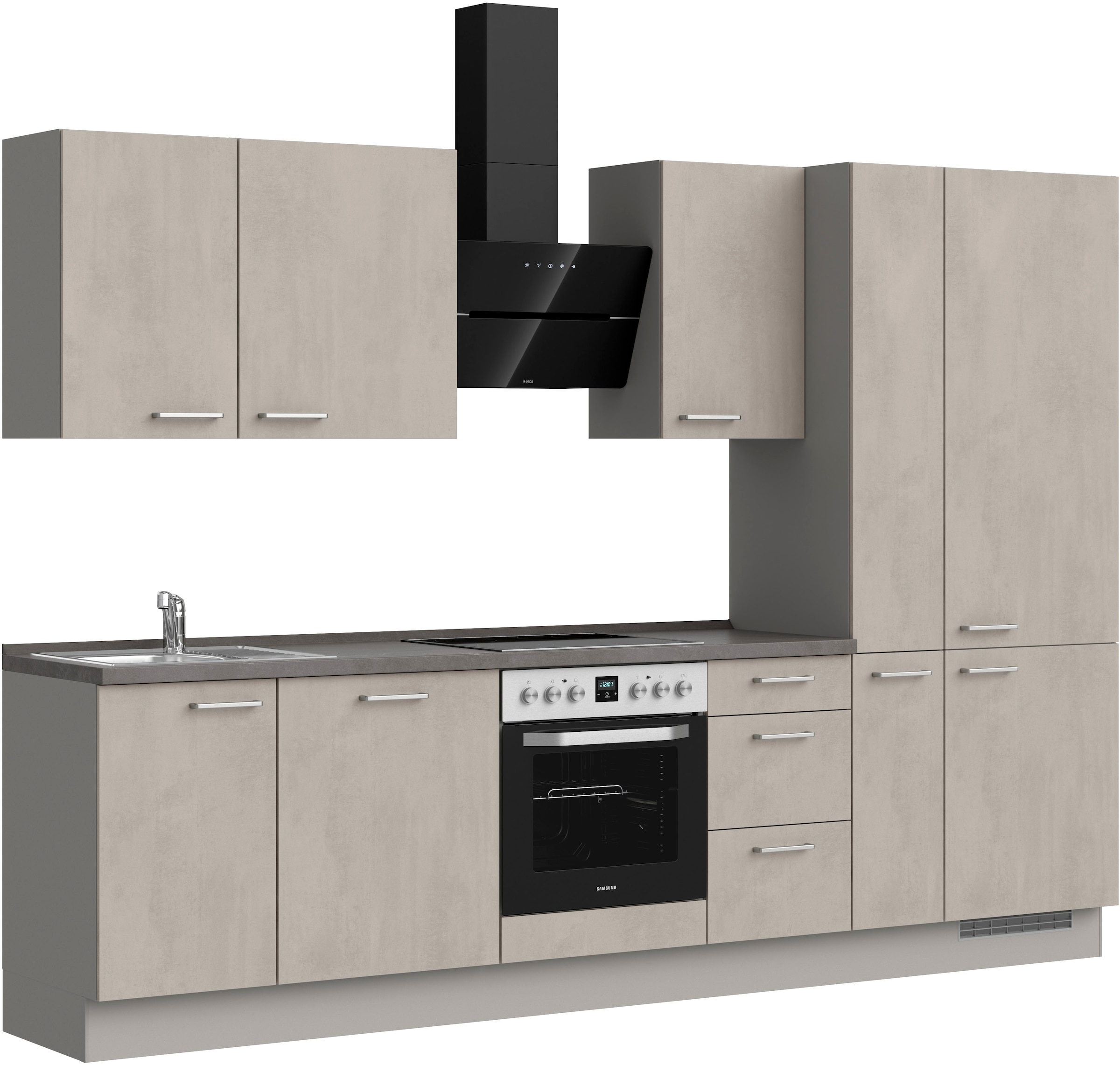 nobilia® Küchenzeile »"Riva II"«, vormontiert, Ausrichtung wählbar, Breite 300 cm, wahlw. mit E-Geräten