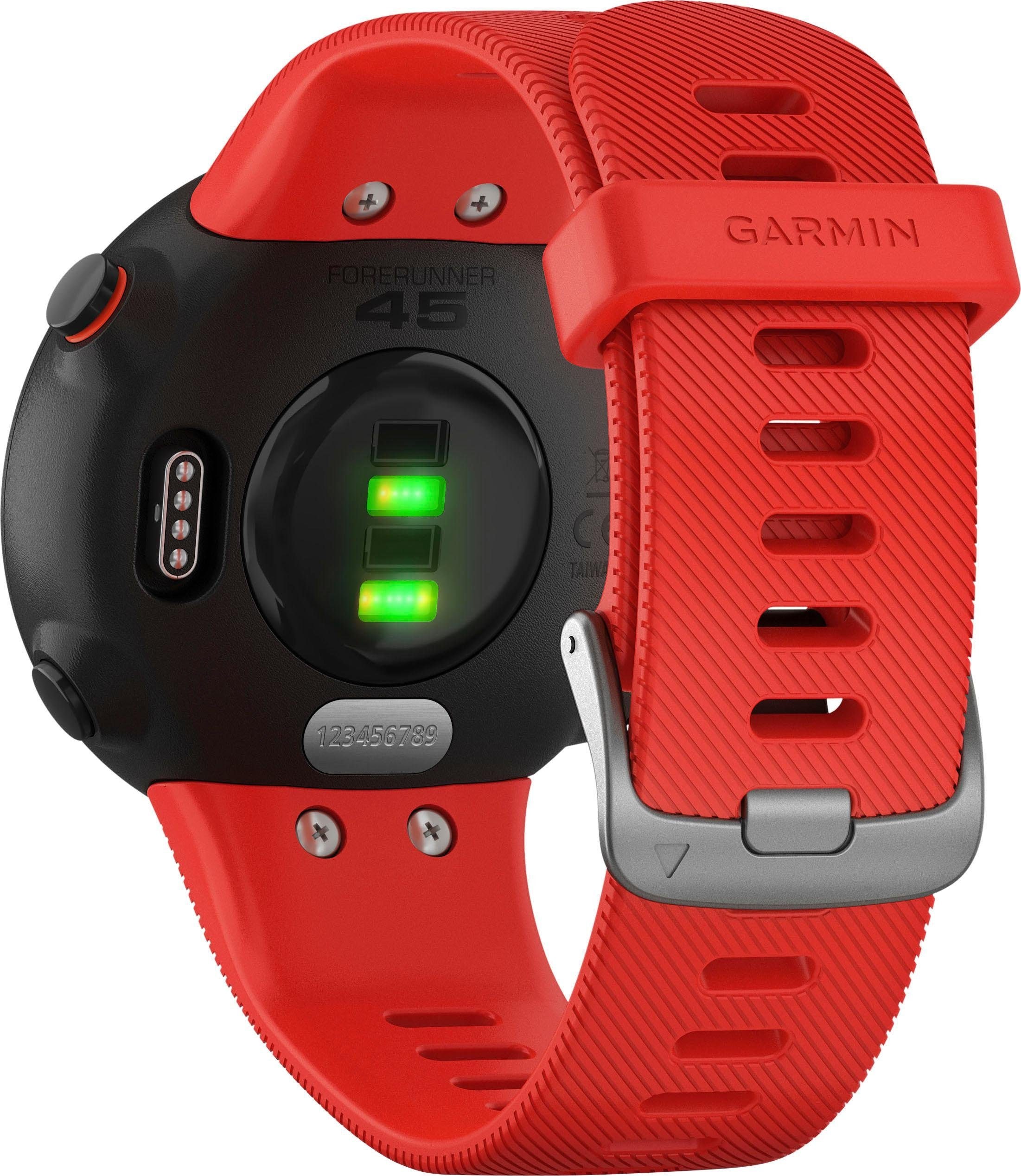 Garmin Smartwatch »Forerunner 45, Silikon-Armband 20mm«, (GPS-Laufuhr)