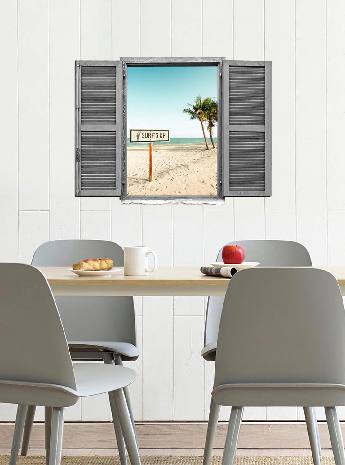 queence Wandtattoo »Palmenstrand« Wandsticker, Wandbild, selbstklebend, 3D, günstig online kaufen