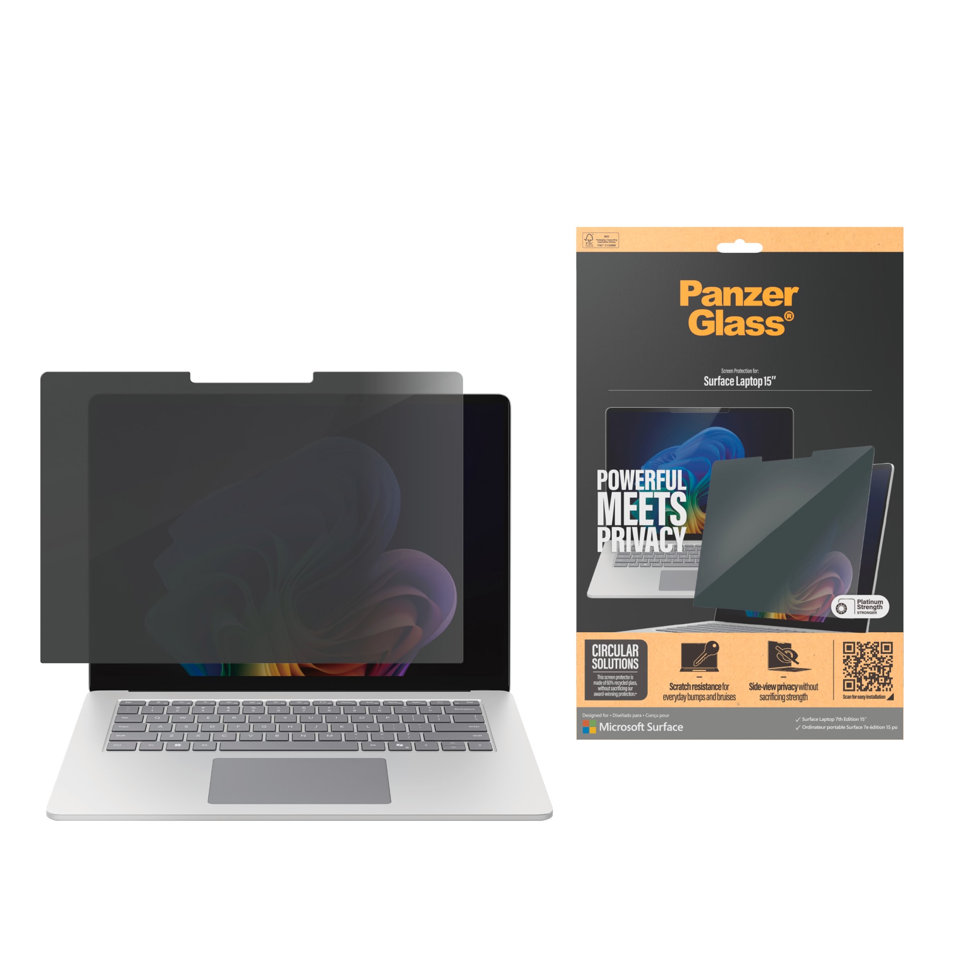 CARE BY PANZERGLASS Displayschutzfolie »Privacy Filter Screen Protector« für Microsoft Laptop 15 7th Edition Displayschutz, Schutzfolie,...