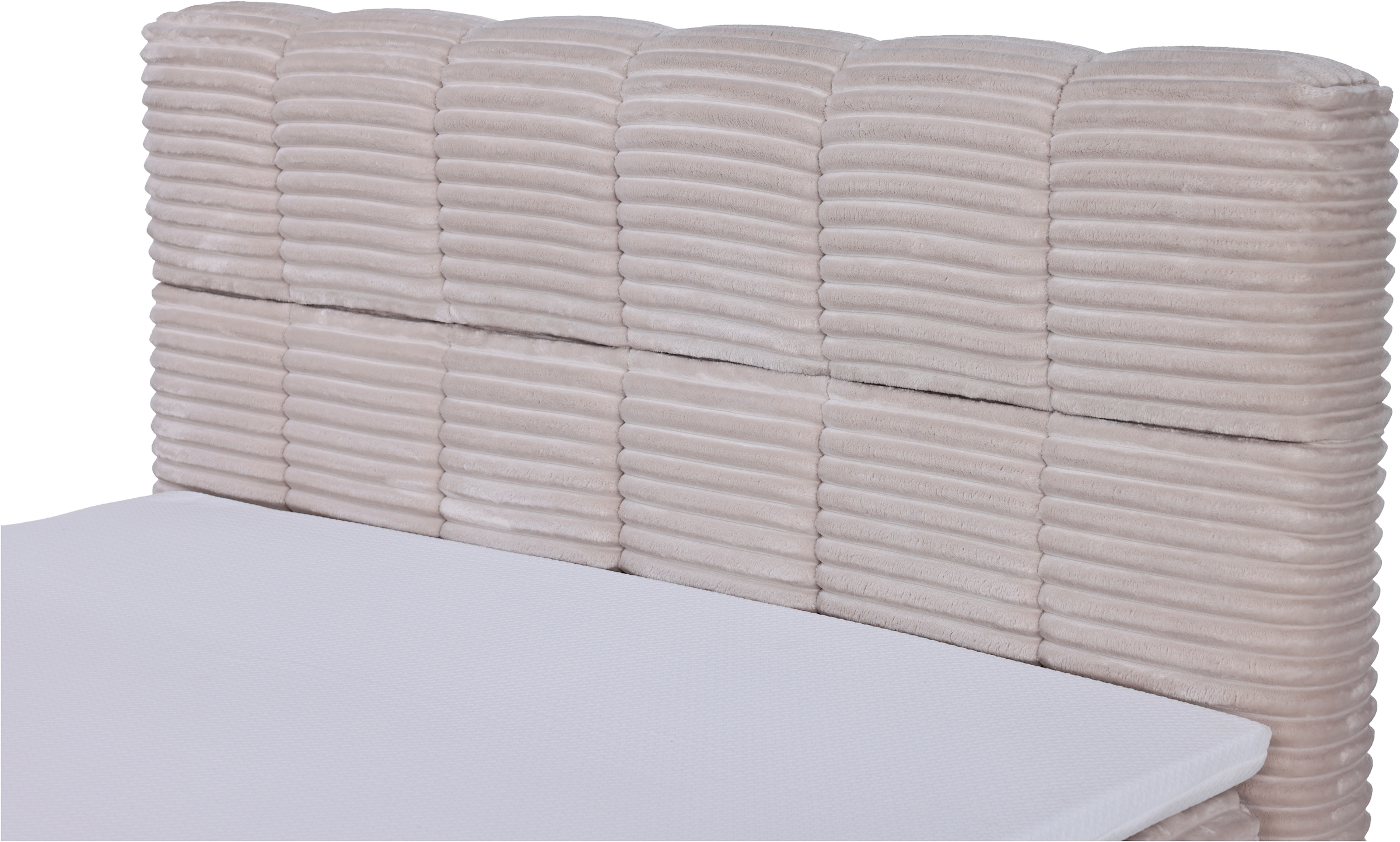 Home affaire Boxbett »SORTELHA, Polsterbett mit Bettkasten und Taschenfederkernmatratze H3« inkl. PU-Schaumtopper, Cord-Bezug, 140x200 & 180x200cm