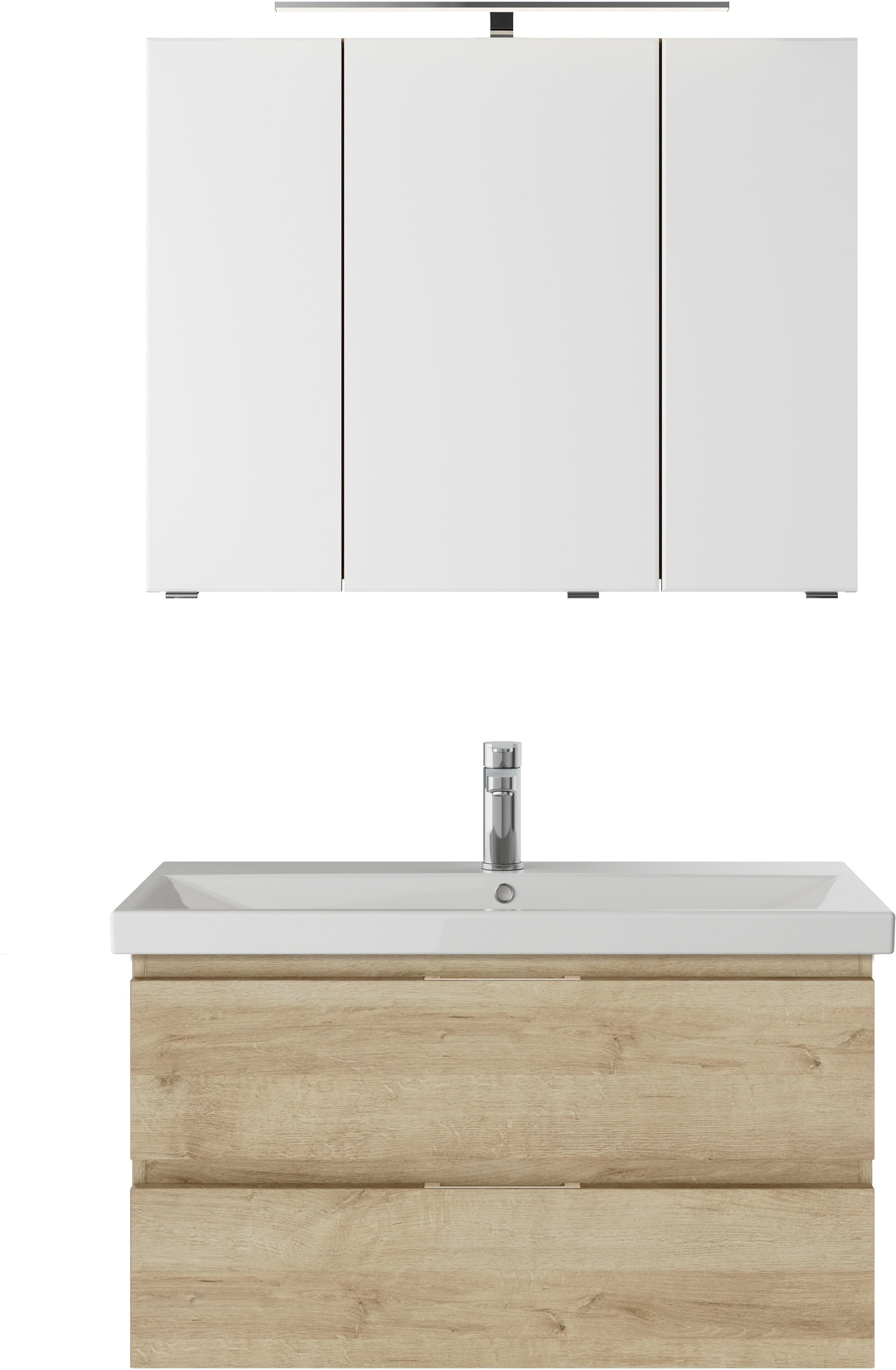 Saphir Badmöbel-Set »Serie 4035 2-teilig, Keramikwaschtisch mit LED-Spiegel günstig online kaufen