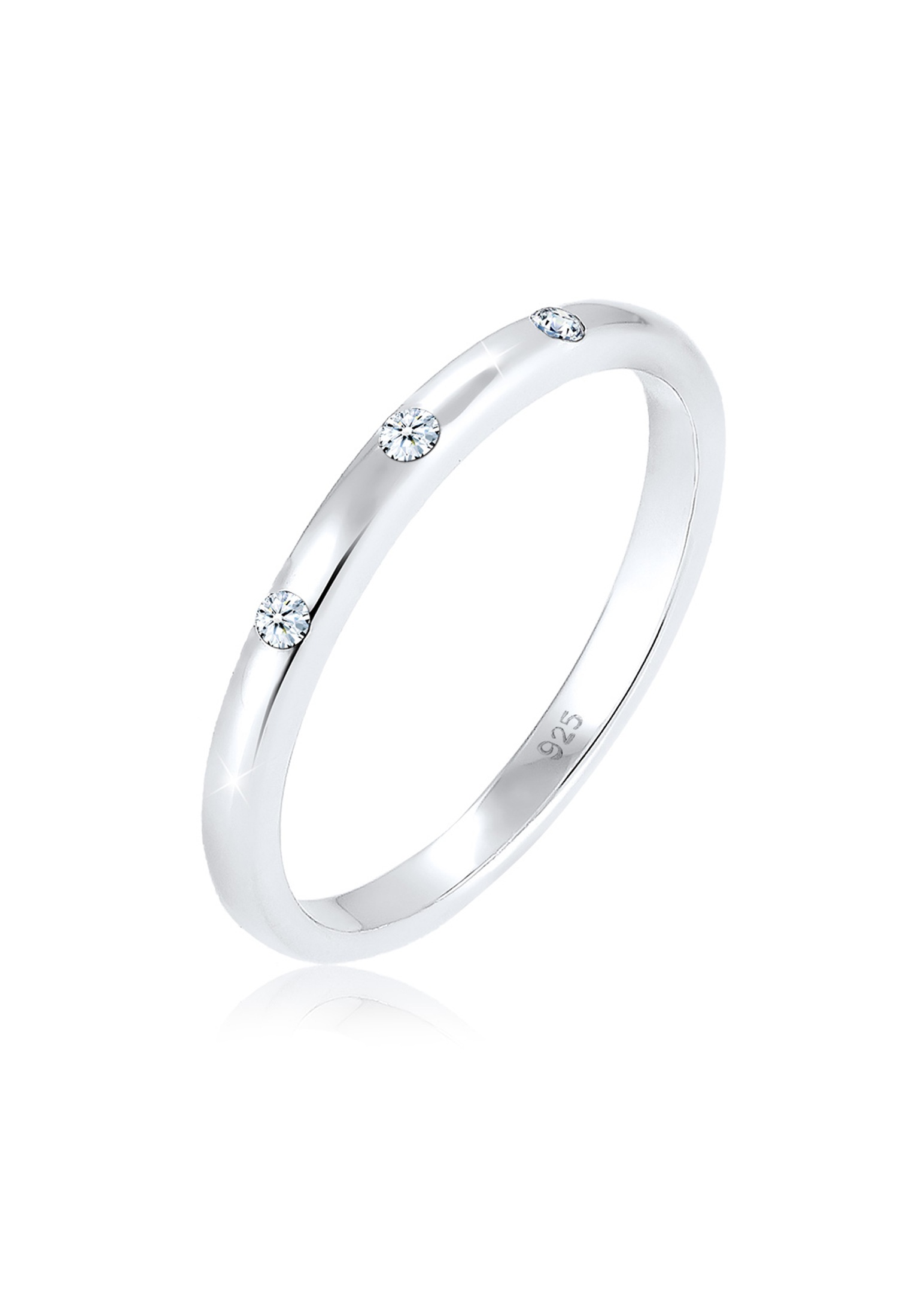 Verlobungsring »Bandring Diamant (0.045 ct) 925 Sterling Silber«