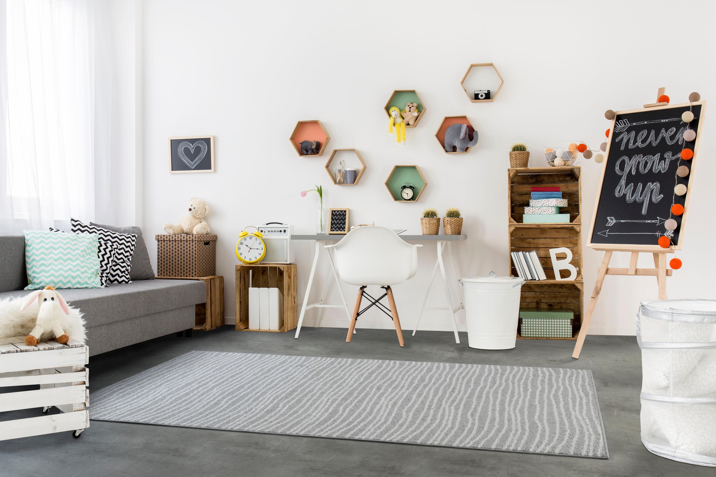 Andiamo Teppich »Bolonia 562«, rechteckig, 6 mm Höhe, Kurzflor, gewebt, gestreift, ideal im Wohnzimmer & Schlafzimmer