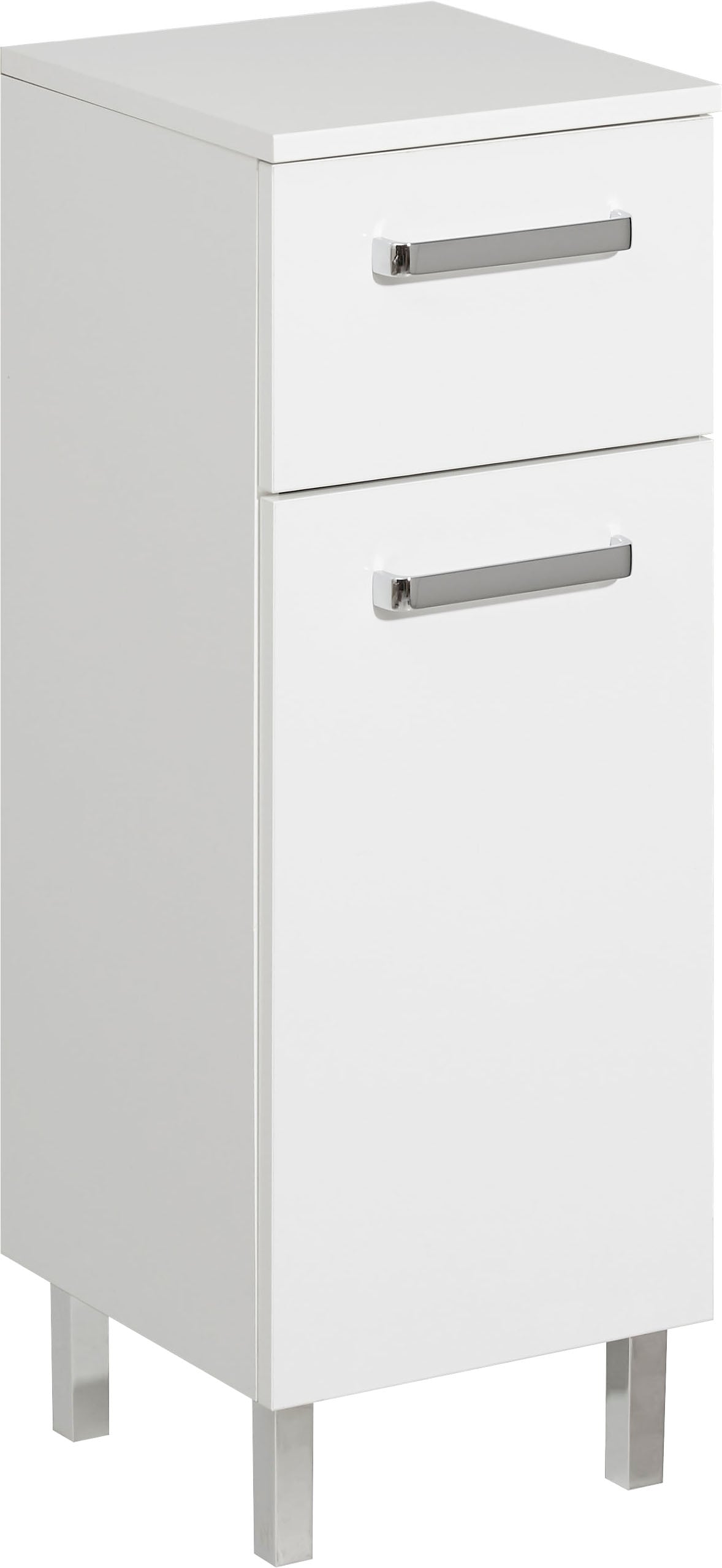 Saphir Badmöbel-Set »Quickset 4-teilig, Keramik-Waschtisch mit LED-Spiegelschrank«, (5 St.), Unterschrank, Hängeschrank, inkl. Türdämpfer, Griffe Chrom Glanz