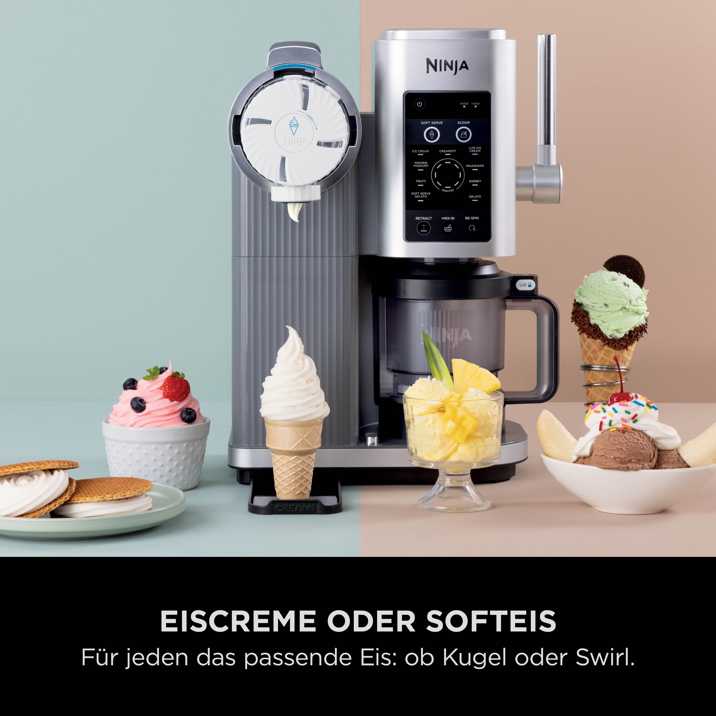NINJA Eismaschine »Swirl by CREAMi 13-in-1« 0,48 l Softeis & Eismaschine NC günstig online kaufen