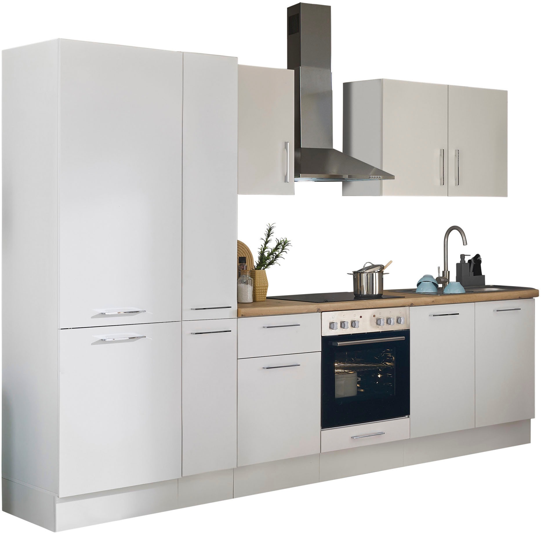 BASIC by Balculina Küchenzeile »Turin« Breite 300 cm, wahlweise mit E-Geräten