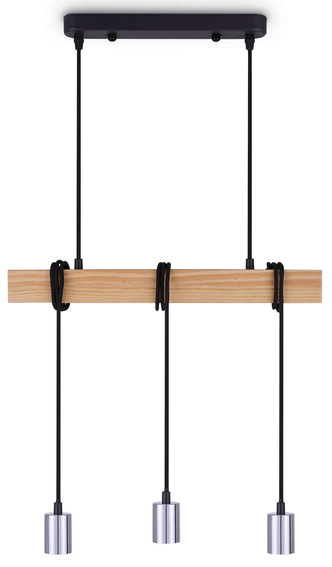 Paco Home Pendelleuchte »SINA«, Leuchtmittel E27 | ohne Leuchtmittel, LED Pendellampe Hängeleuchte Wohnzimmer Esszimmer Vintage Holz 3x E27
