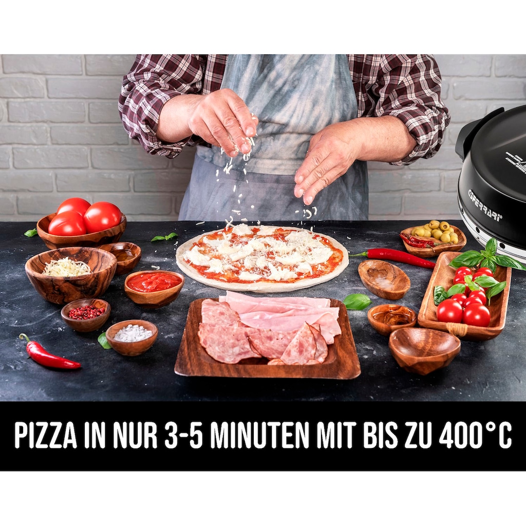 G3Ferrari Pizzaofen »Napoletana G1003210 schwarz«, bis 400 Grad mit 2 feuerfesten Pizzasteinen