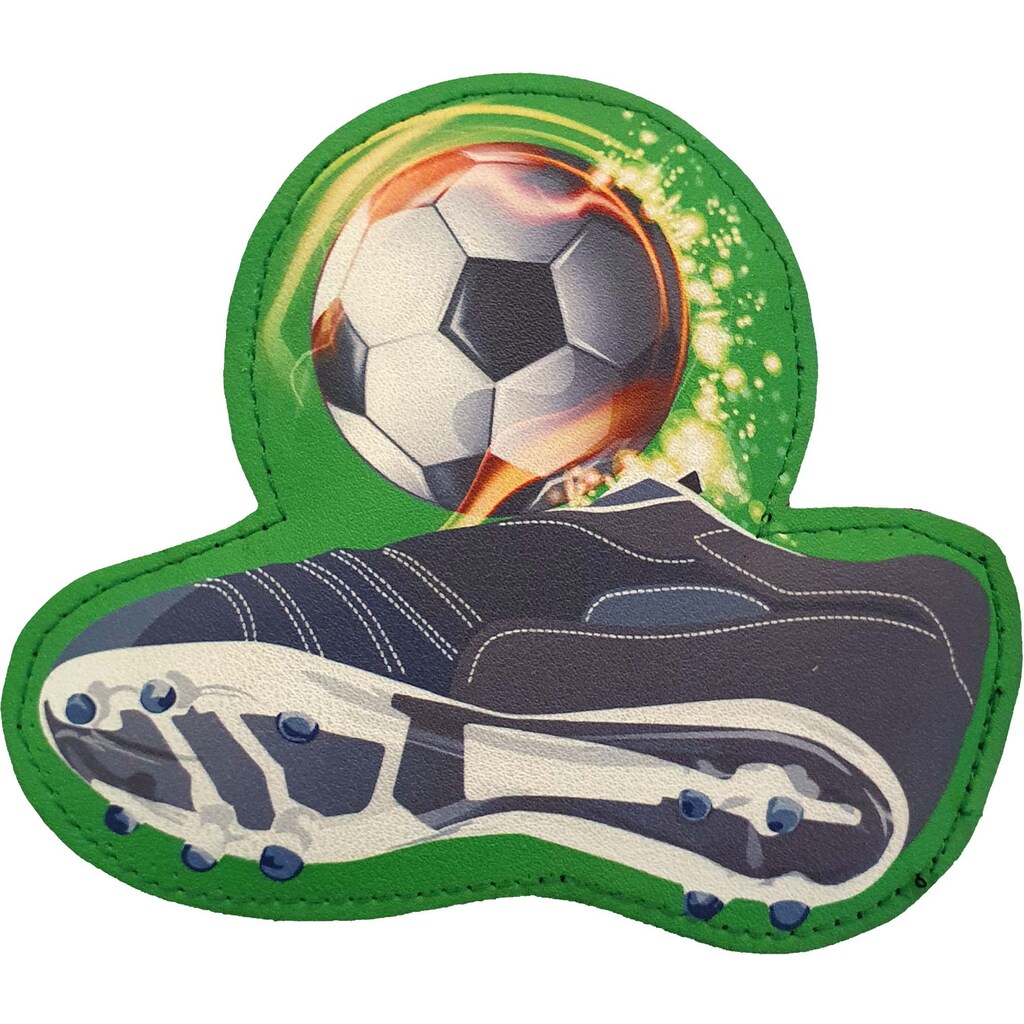 McNeill Schulranzen »McLight 2, Soccer«, reflektierende Streifen auf den Schultergurten-retroreflektierende Flächen, inkl. Mäppchen, Turnbeutel, Schlamperrolle, Magnet & Leuchtanhänger