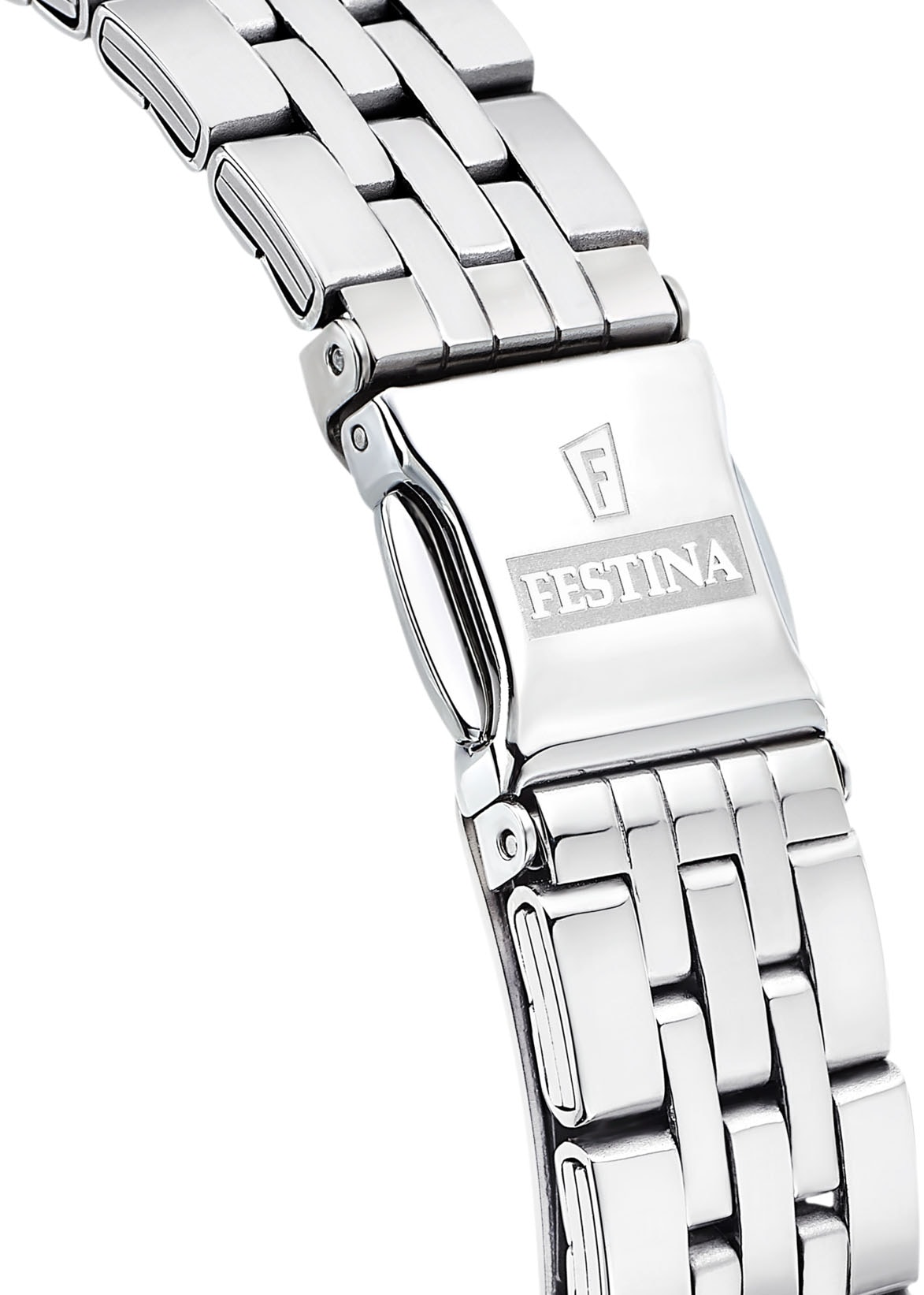 Festina Quarzuhr »Mademoiselle«, Armbanduhr, Damenuhr, Edelstahlarmband, analog, Tag, Zirkonia (synth.)