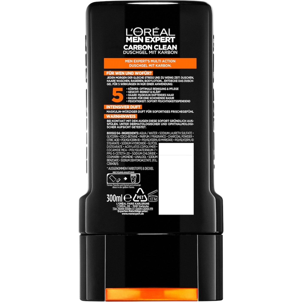 L'ORÉAL PARIS MEN EXPERT Duschgel »Pure Carbon XL«, (Packung, 6 tlg.)