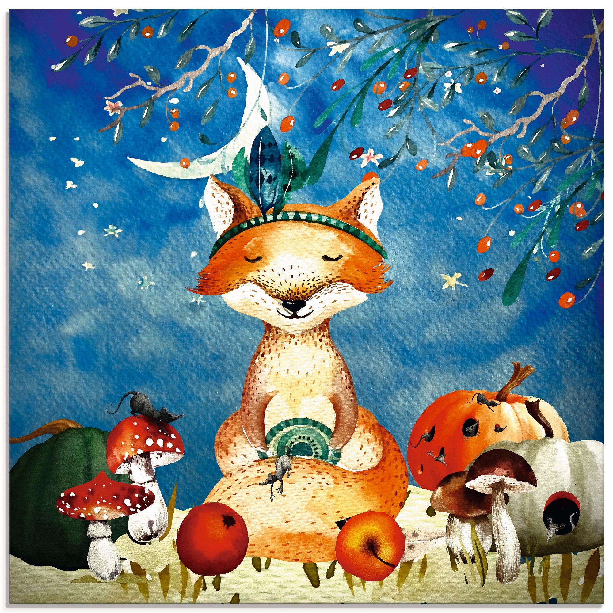 Artland Glasbild »Der müde Fuchs«, Tiere, (1 St.), in verschiedenen Größen günstig online kaufen