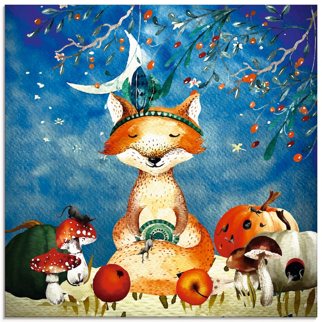 Artland Glasbild »Der müde Fuchs«, Tiere, (1 St.)
