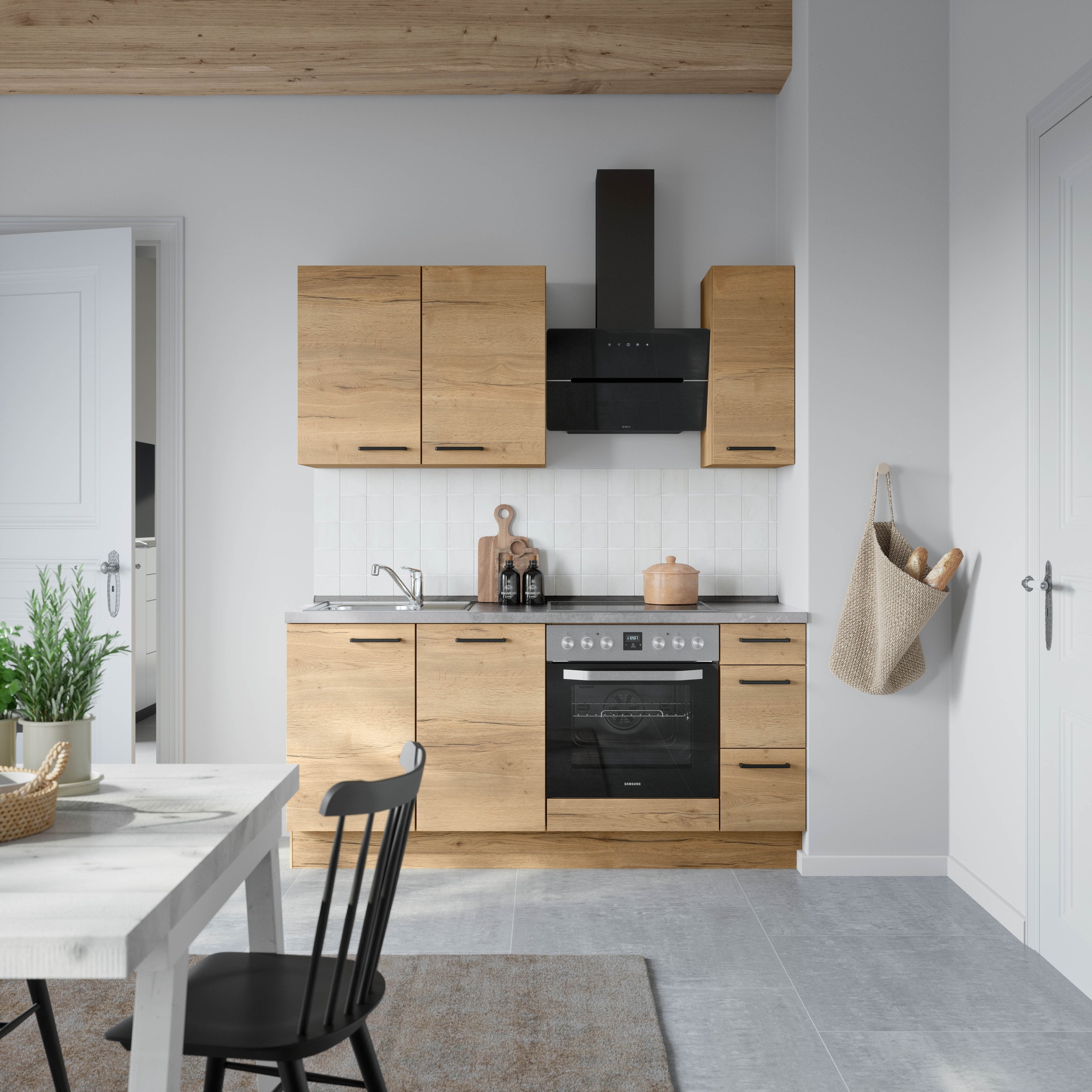 nobilia® Küchenzeile »"Structura II"«, vormontiert, Ausrichtung wählbar, Breite 180 cm, wahlw. mit E-Geräten