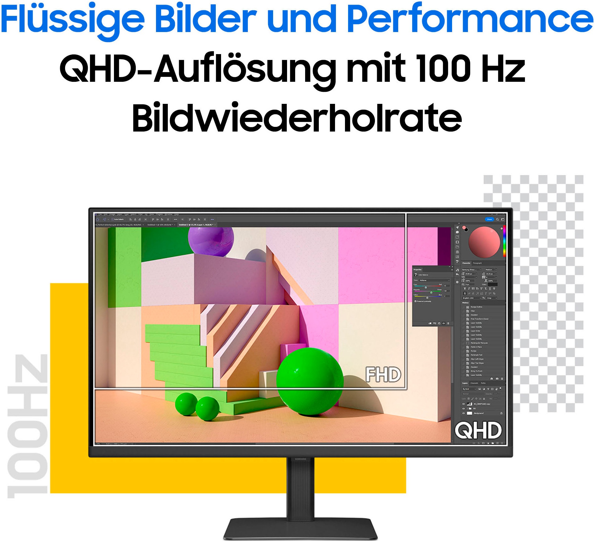 Samsung LED-Monitor »S24D600UAU«, 60 cm/24 Zoll, 2560 x 1440 px, QHD, 5 ms Reaktionszeit, 100 Hz