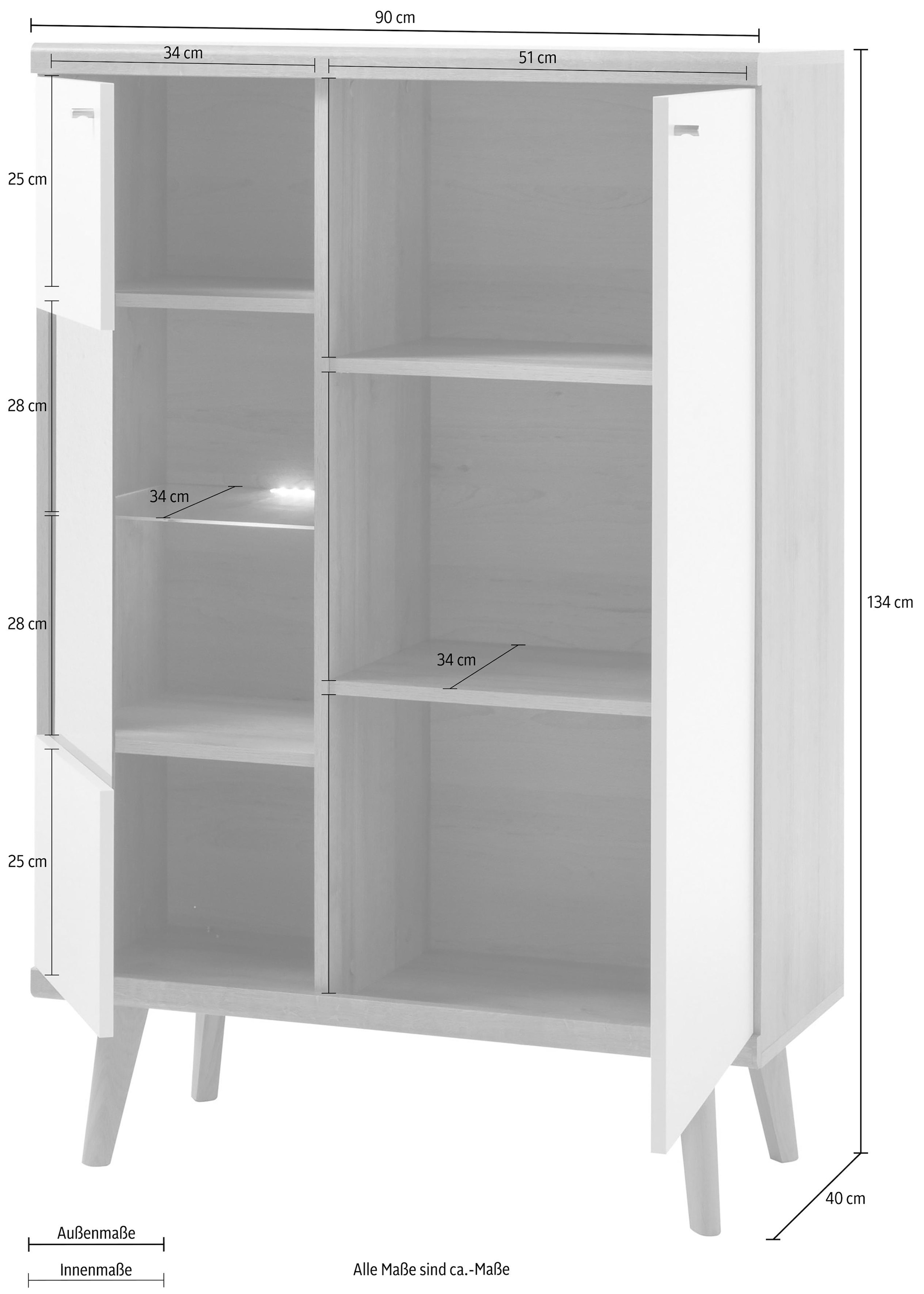 andas Vitrine »Merle«, Scandi Design, 134 aus Home cm, Collection kaufen freundin online Höhe der