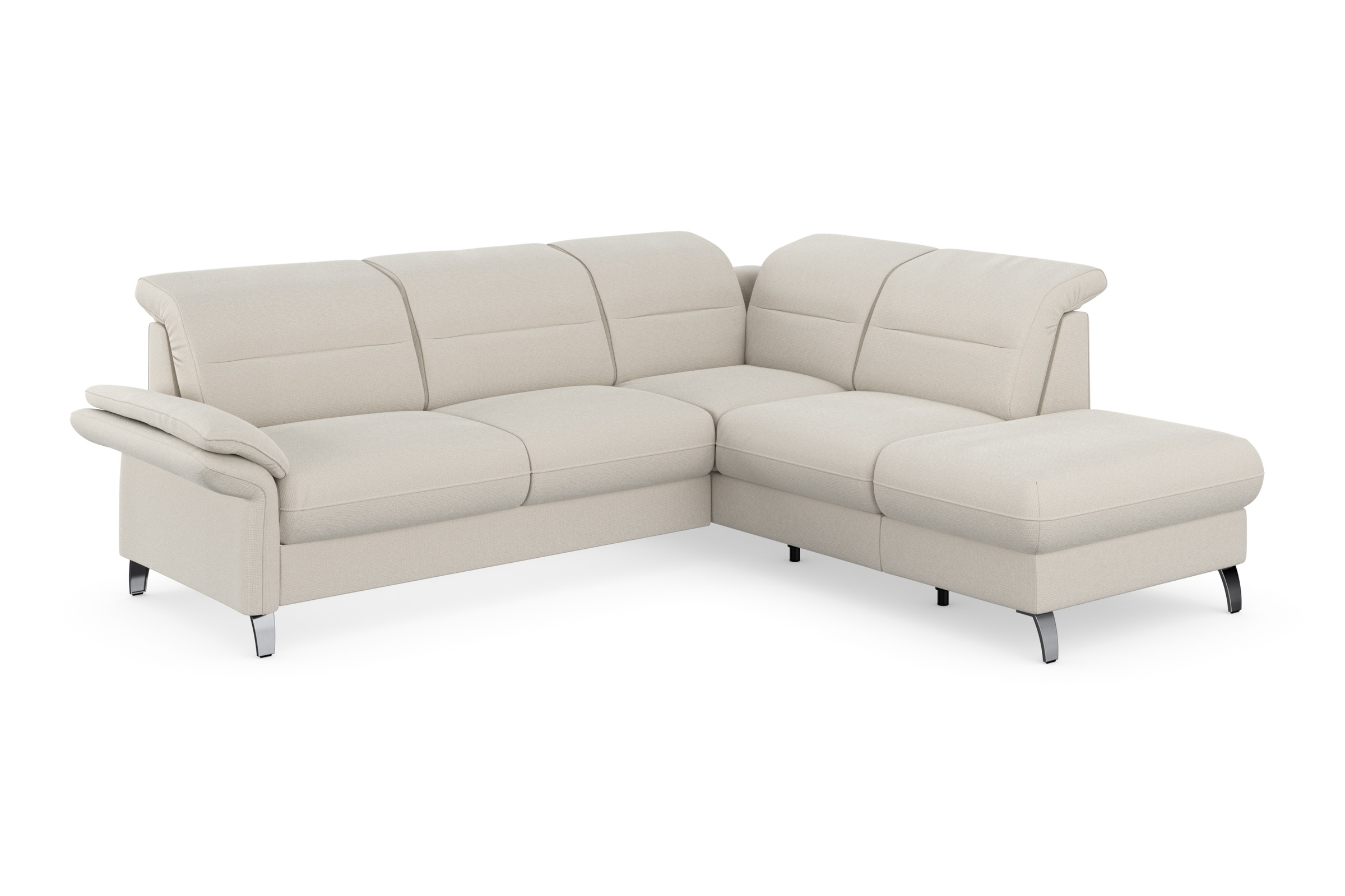 sit&more Ecksofa »Grenoble L-Form mit Federkern«, wahlweise mit Bettfunktion, Bettkasten, Arm- und Kopfteilverstellung