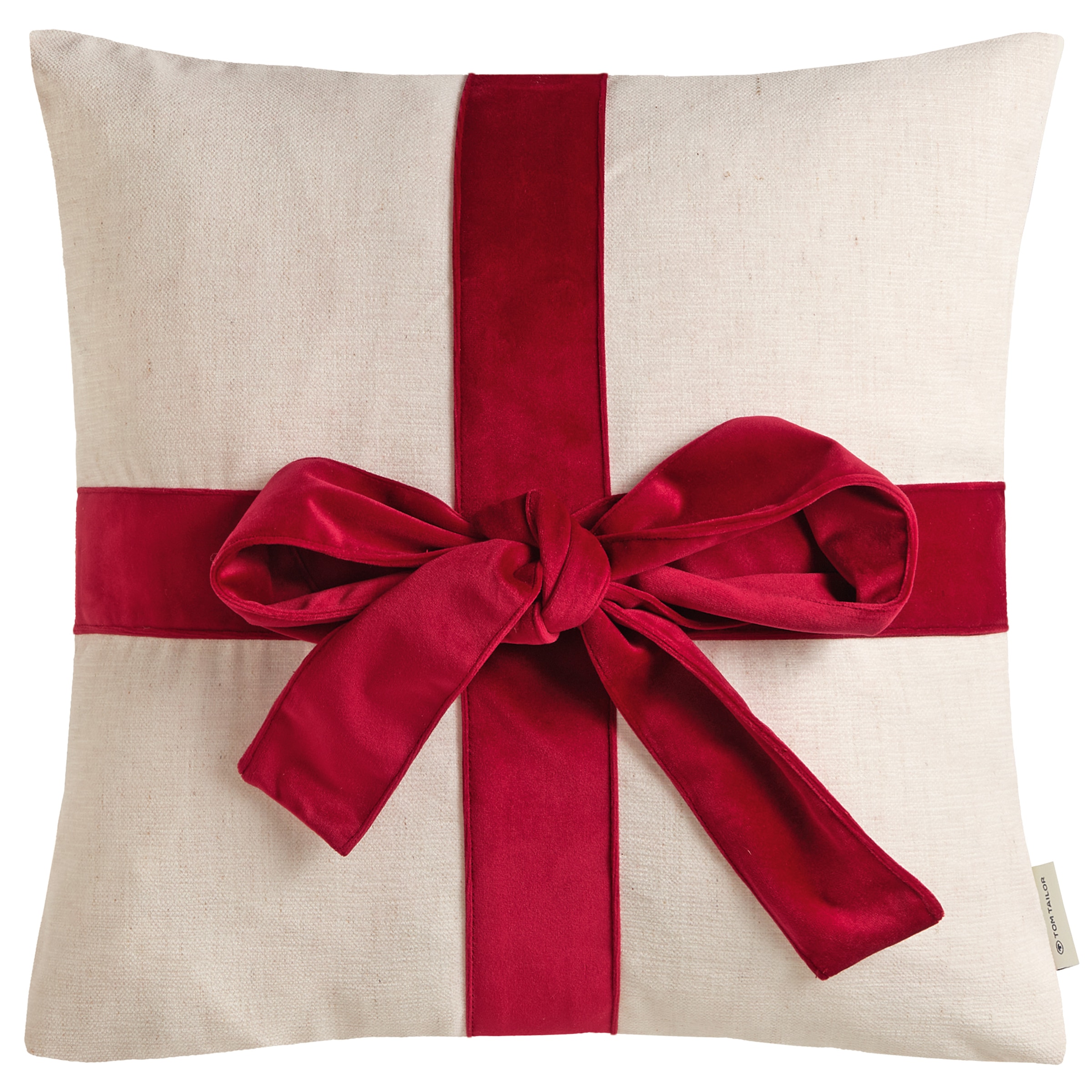 TOM TAILOR HOME Dekokissen »Present« mit aufgesetzter Geschenkschleife günstig online kaufen