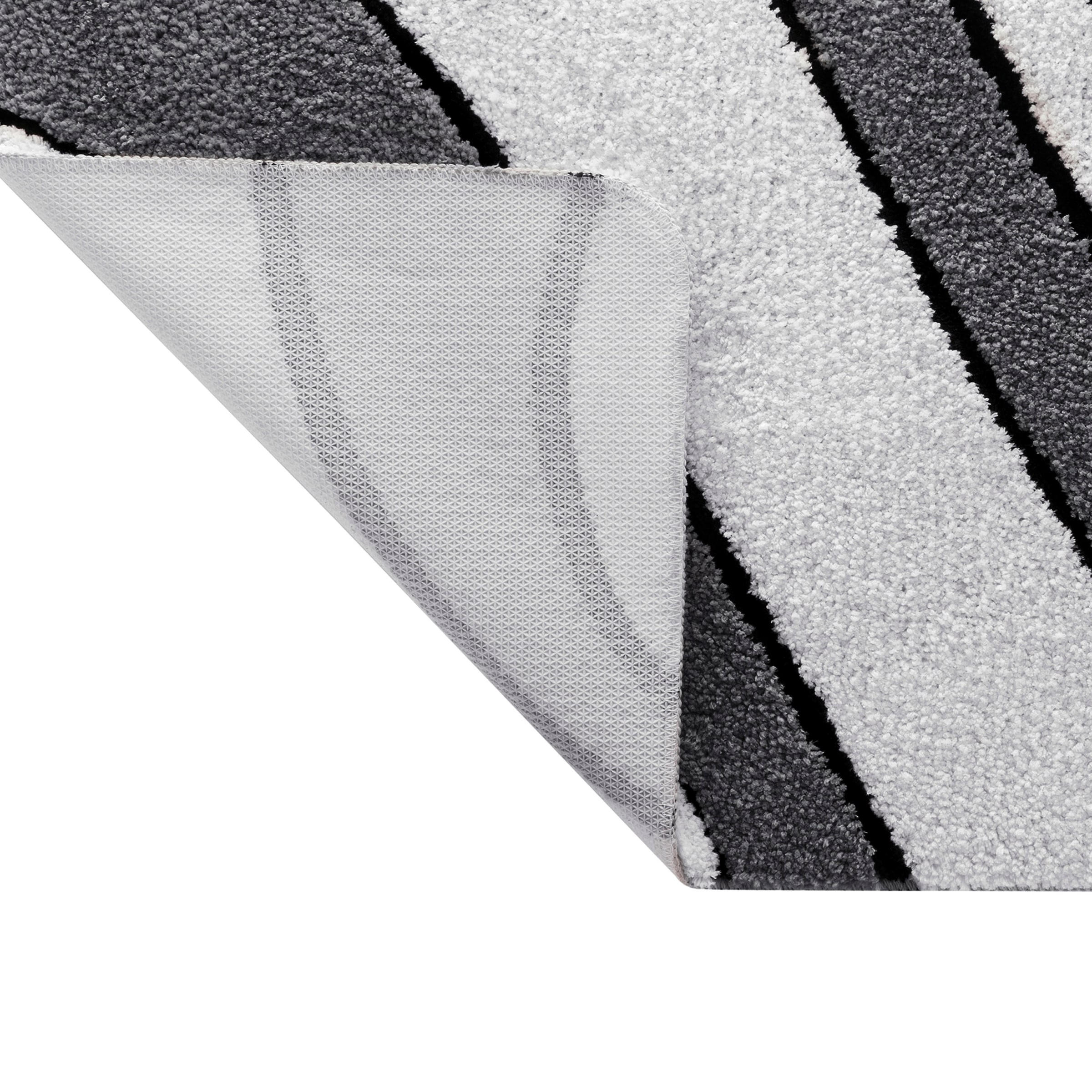 my home Badematte »Anna, Badvorleger, Badezimmer Teppich«, rutschhemmend beschichtet, fußbodenheizungsgeeignet-schnell trocknend, Badteppich, Hoch Tief Effekt, Modern, Weich, Wellen