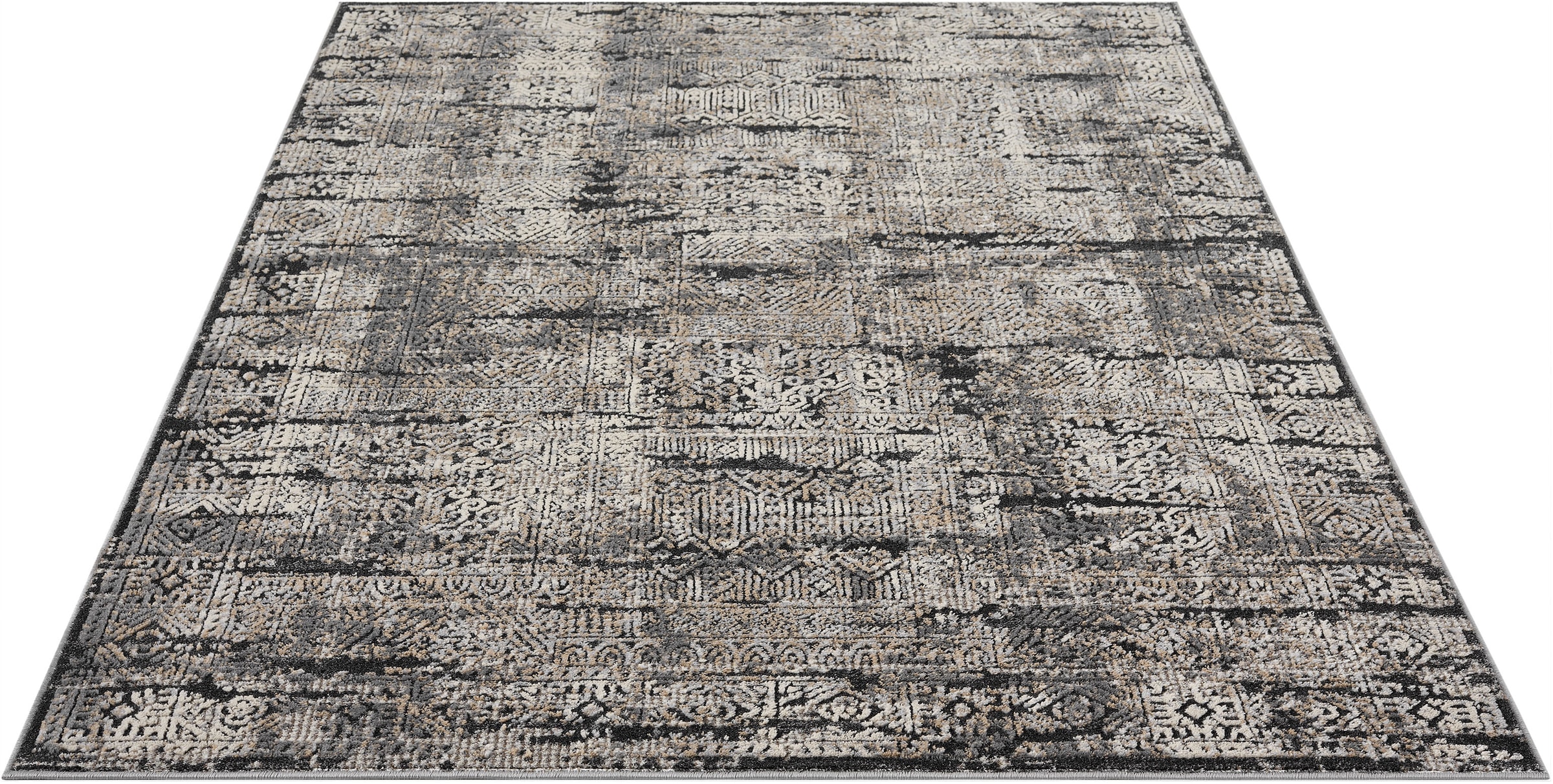 my home Teppich »Selin« rechteckig 9 mm Höhe dezenter Glanz, Schrumpf-Garn-Effekt, im Vintage-Look, dichte Qualität