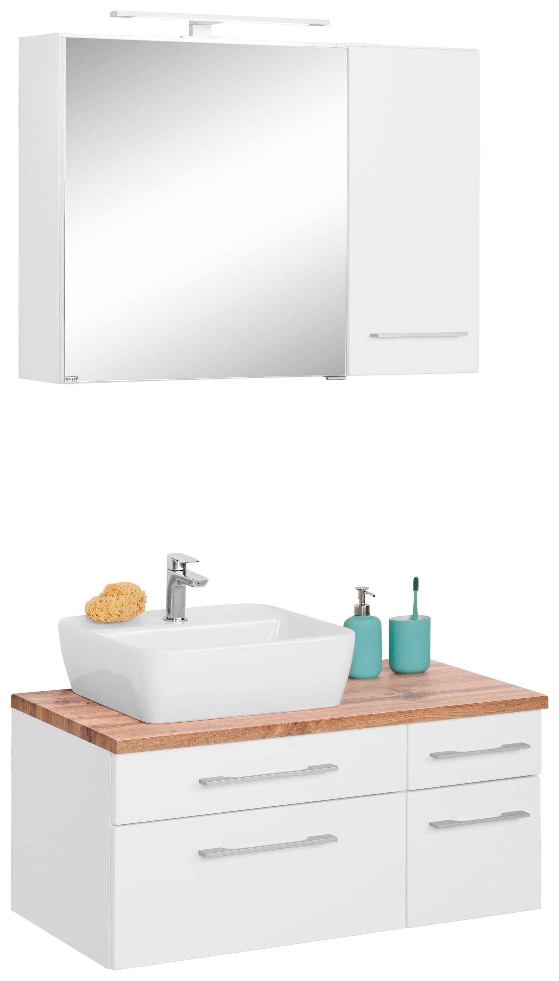 welltime Badmöbel-Set »Davos«, (3 St.), Breite 50 cm, mit extra Regal