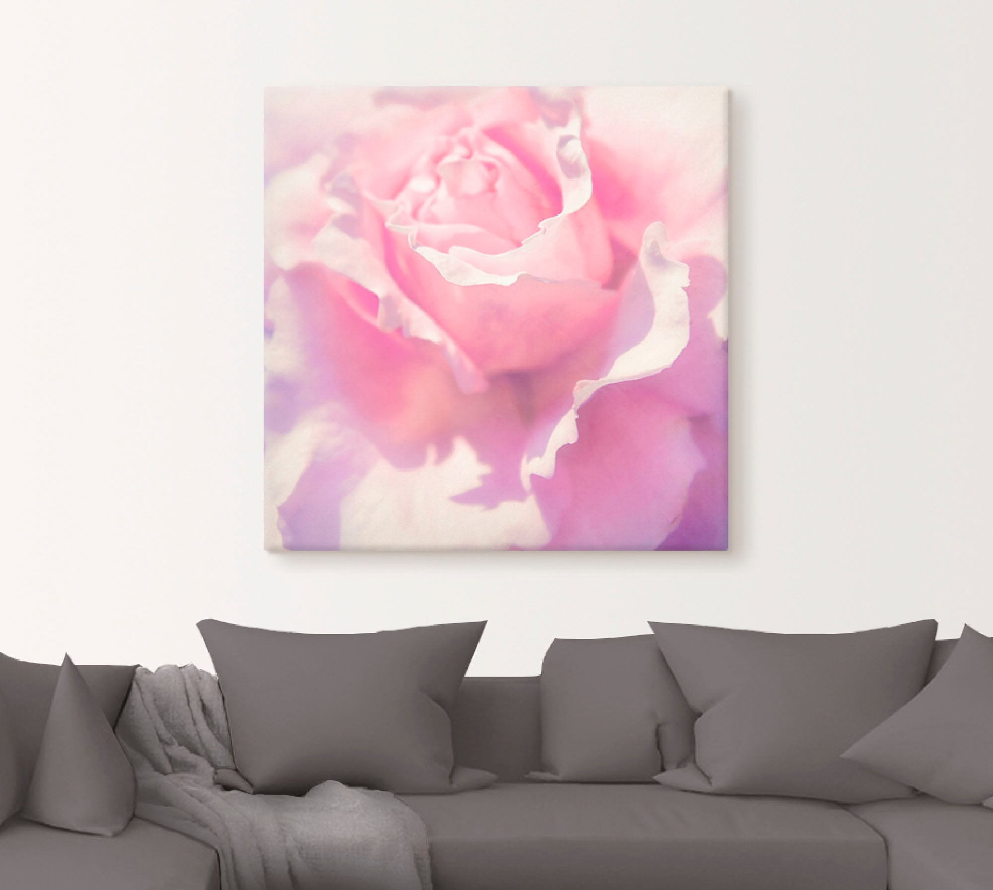 Artland Wandbild "Rosa", Blumen, (1 St.), als Leinwandbild, Poster, Wandauf günstig online kaufen