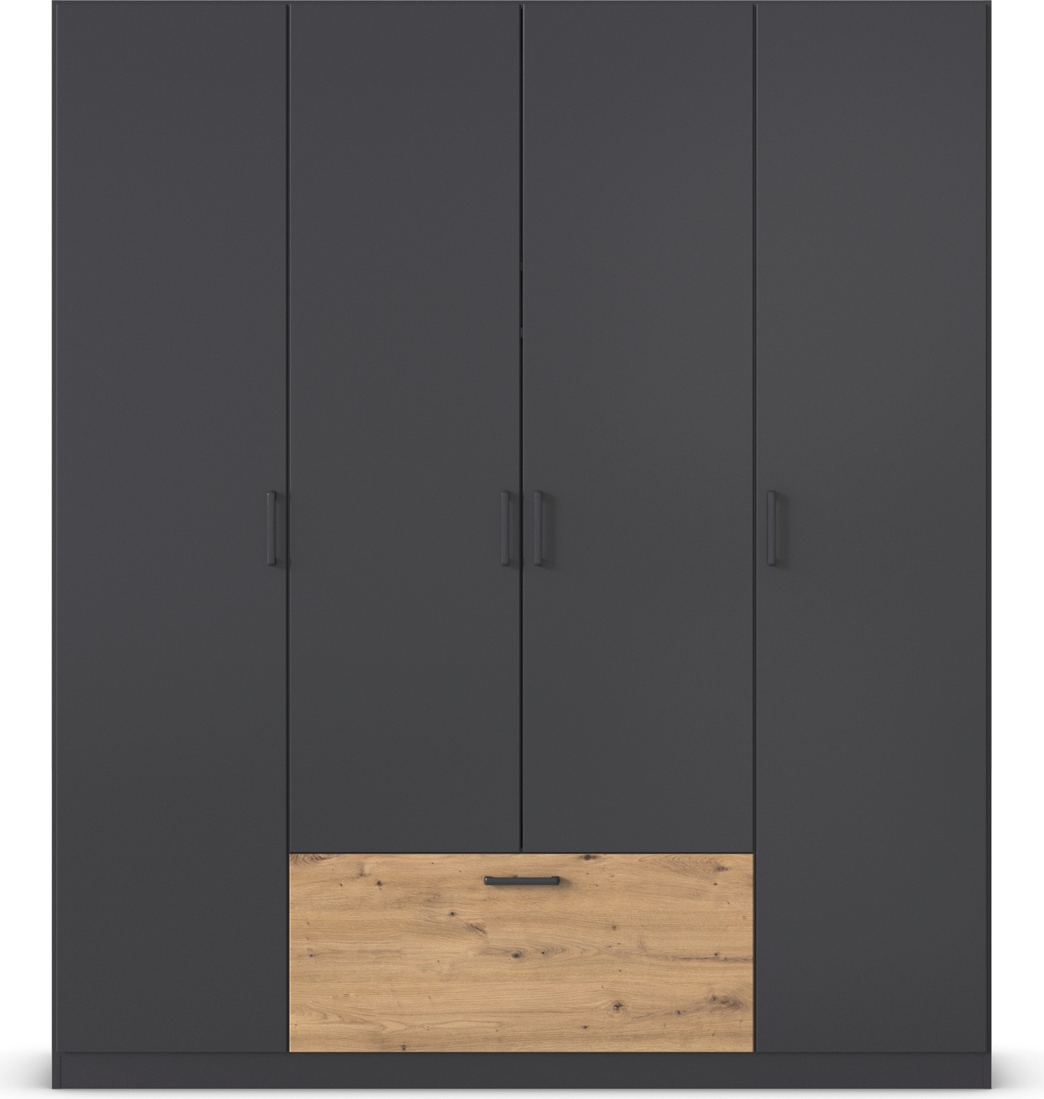 rauch Drehtürenschrank »Kleiderschrank Schrank Garderobe Wäscheschrank BARI«, mit Schubasten mittig, moderner Griff in Graumetallic MADE IN GERMANY